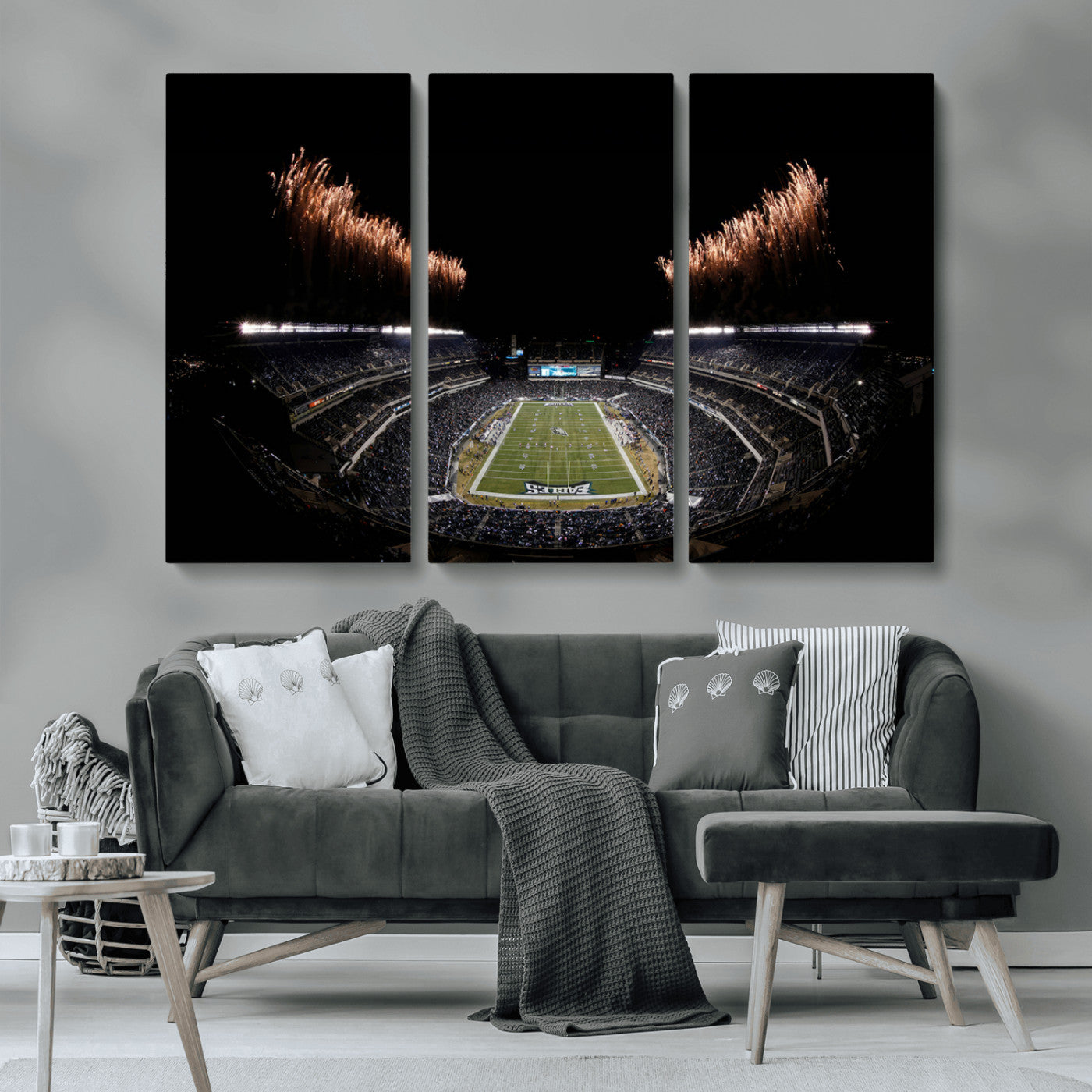 MGV-CV-48X32-3P - Eagles Field Stadium Wall Art | Philadelphia Eagles Football Team Print - Philadelphia Lincoln