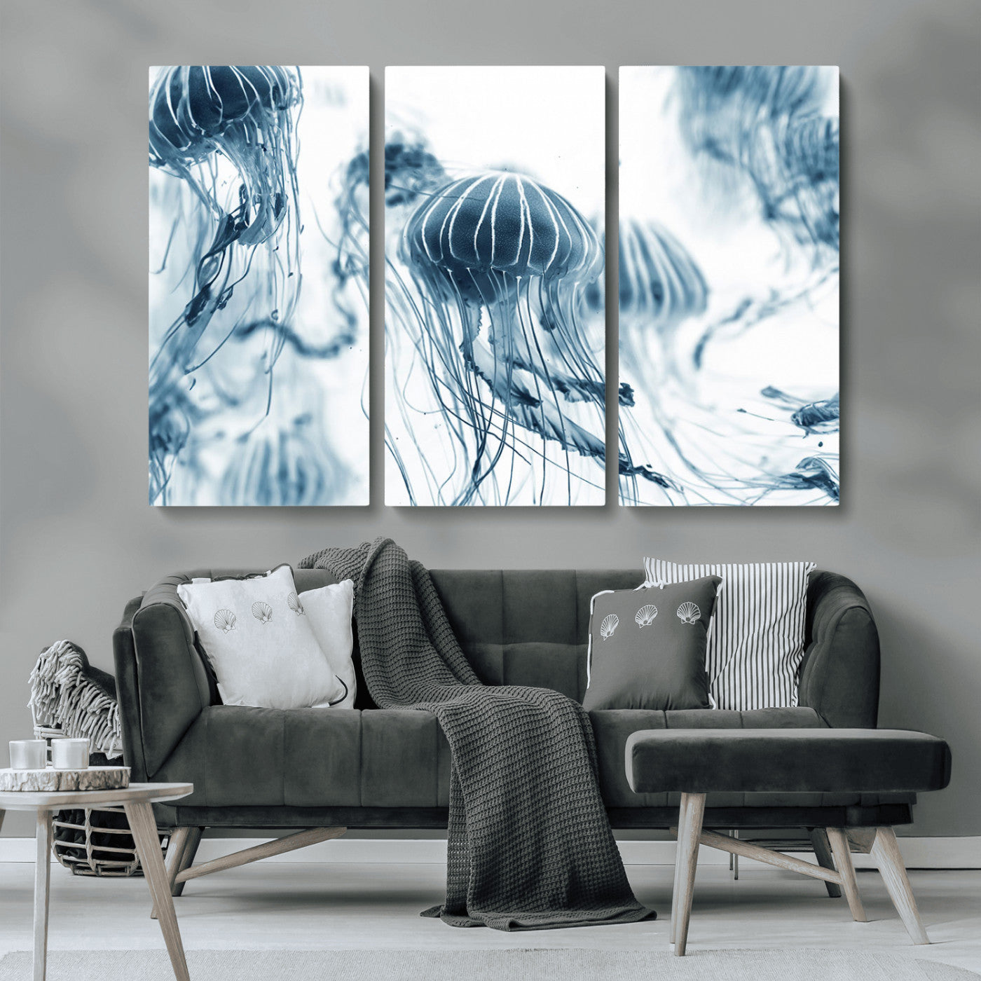 MGV-CV-48X32-3P - Abstract Jellyfish Canvas Print Wall Art