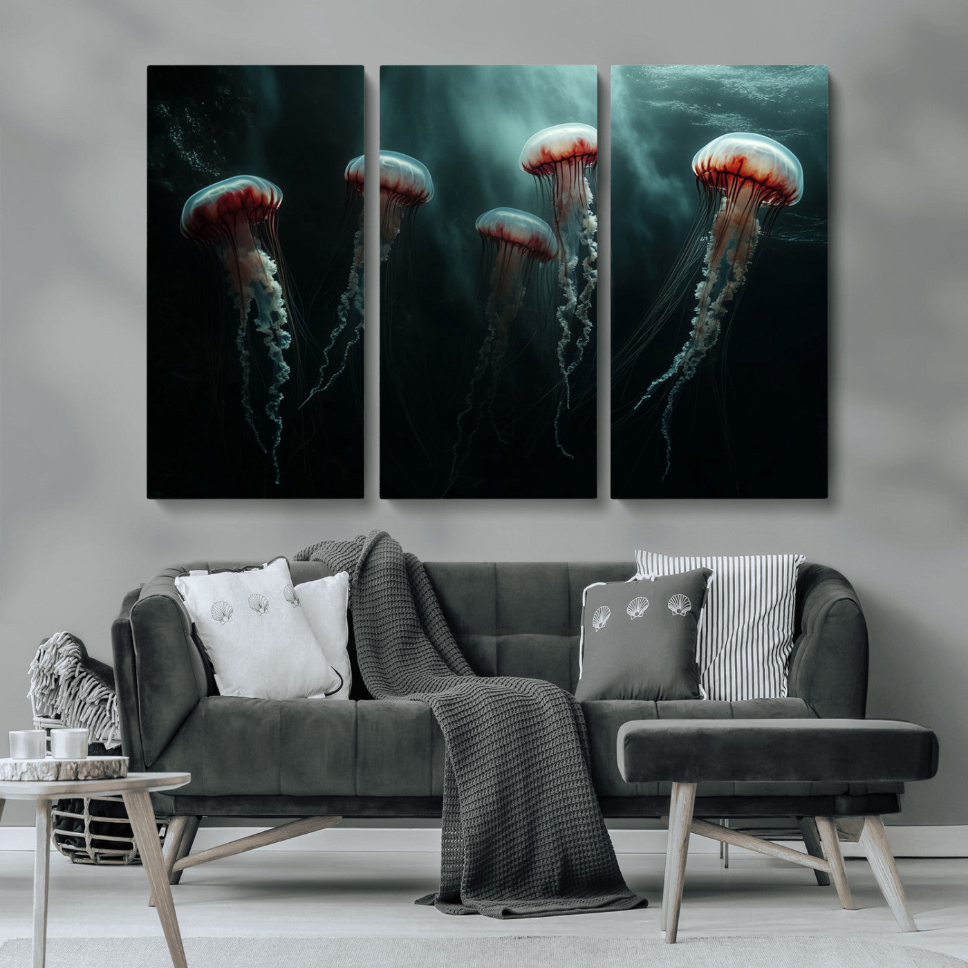 MGV-CV-48X32-3P - Abstract Jellyfish Wall Art Canvas Print