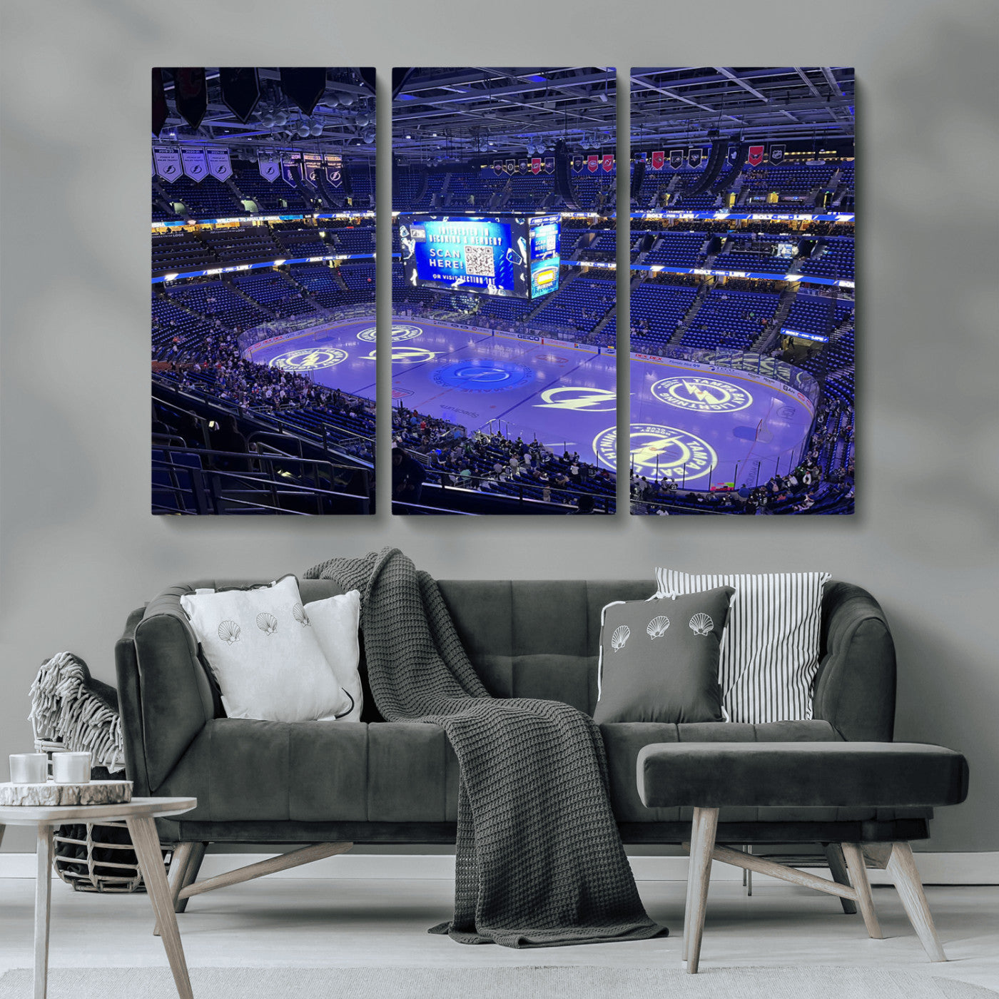 MGV-CV-48X32-3P - Amalie Arena Florida Wall Art Canvas Print - NHL Hockey Stadium Print Wall Art