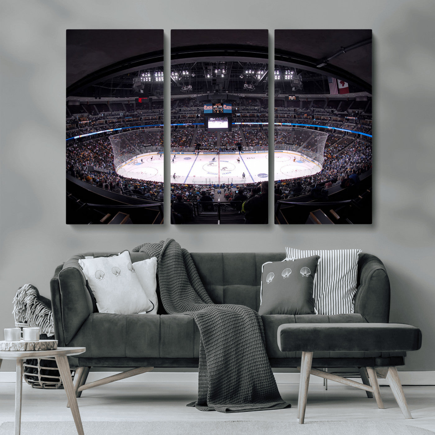 MGV-CV-48X32-3P - Ball Arena Denver Colorado Avalanche Hockey Team Wall Art Canvas Print - Denver Ice Hockey Stadium