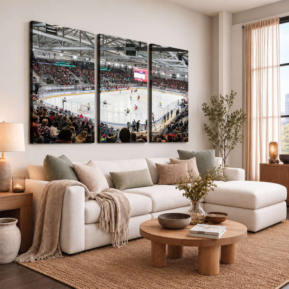 79352-MGV-CV-36X24 - Lausanne Arena Ice Hockey Stadium Wall Art Canvas Print