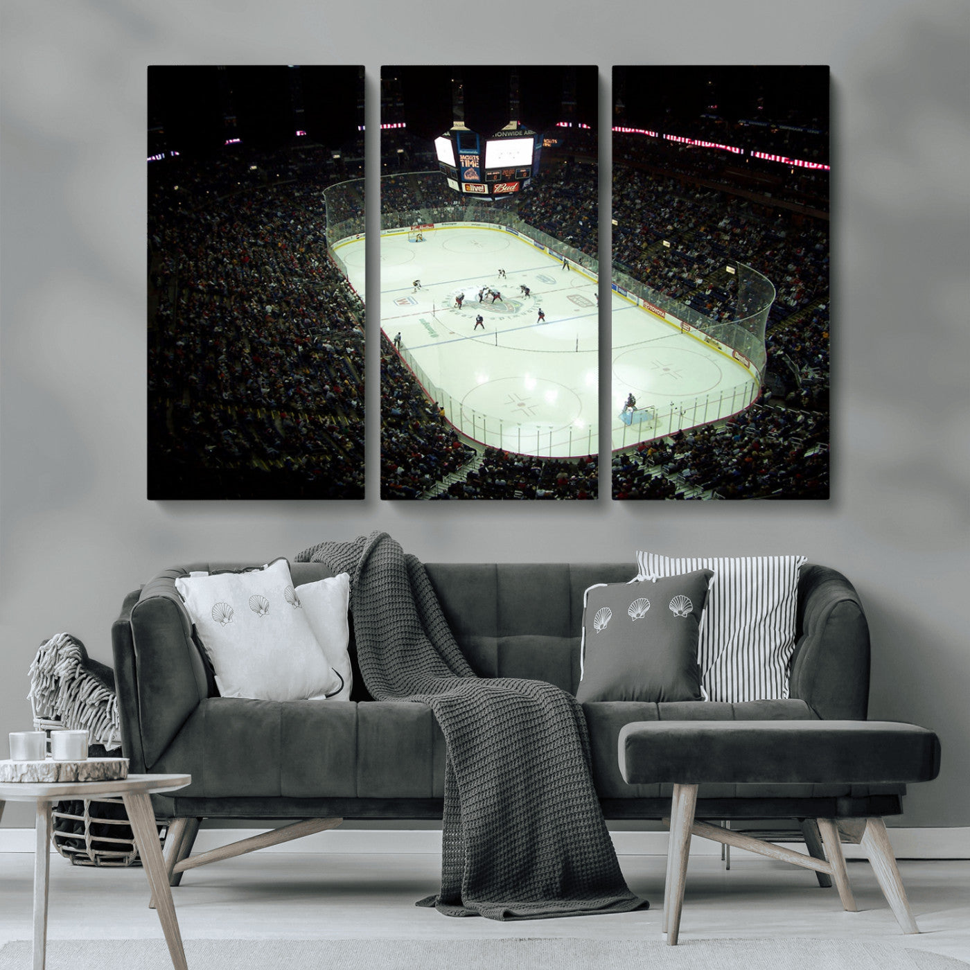 MGV-CV-48X32-3P - Nationwide Arena Ohio Columbus Blue Jackets Hockey Stadium Canvas Print Wall Art