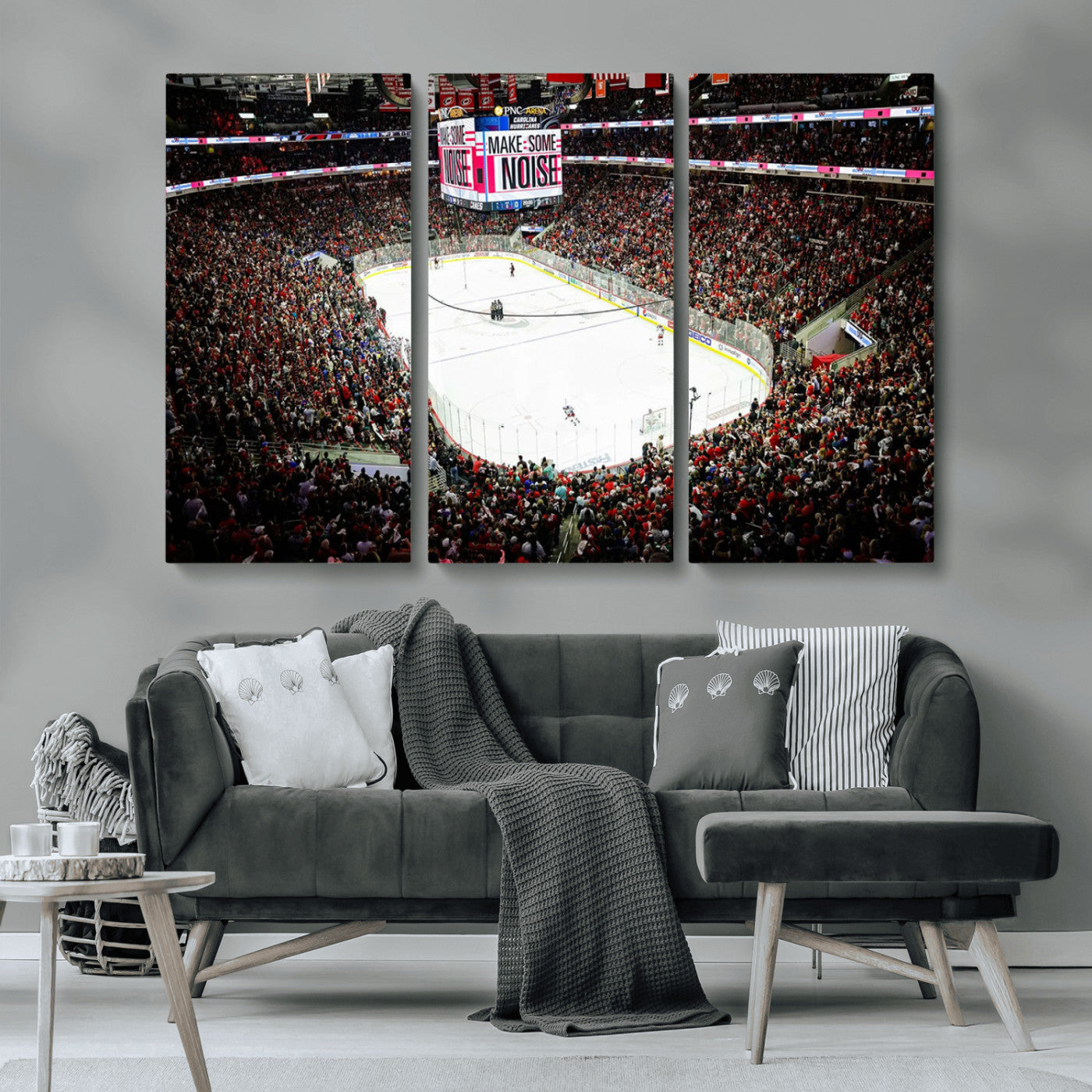 MGV-CV-48X32-3P - PNC Arena Raleigh North Carolina Hurricanes Hockey Stadium Wall Art Canvas, North Carolina