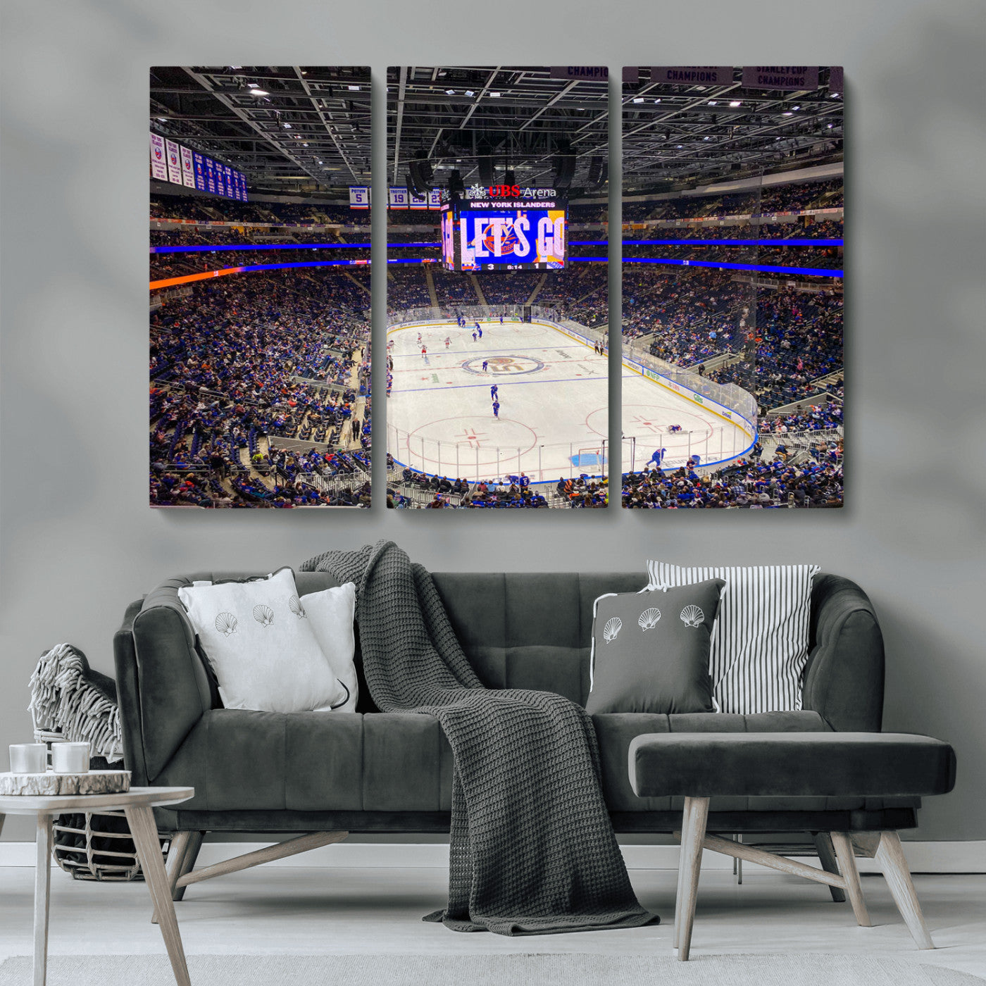 MGV-CV-48X32-3P - UBS Arena Elmont New York Islanders Ice Hockey Wall Art, UBS Arena Elmont Wall Art Canvas Print