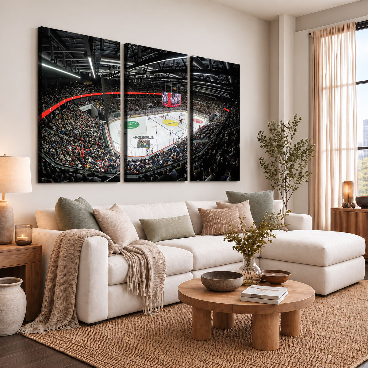 46282-MGV-CV-36X24 - Vaudoise Lausanne Ice Hockey Arena Stadium Wall Art Canvas