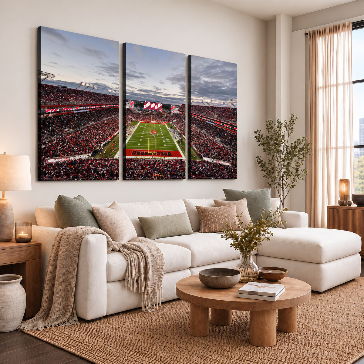 35698-MGV-CV-36X24 - Florida Tampa Raymond James Stadium Wall Art Canvas Print - NFL Football Stadium Print Canvas