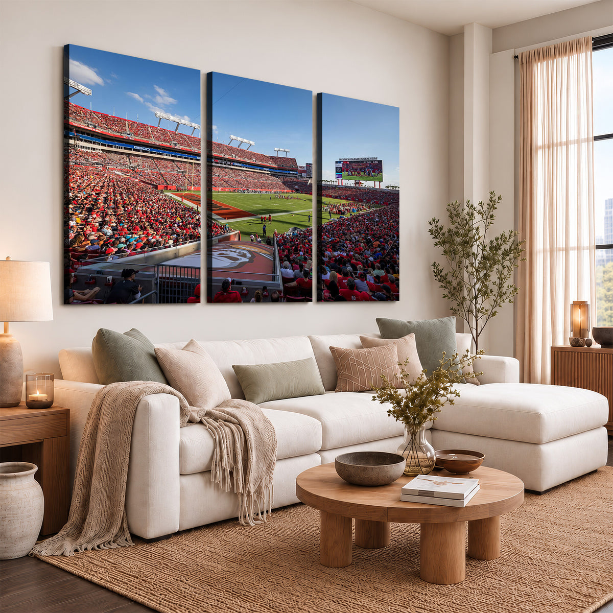 65229-MGV-CV-36X24 - Florida Tampa Raymond James Stadium Wall Art Canvas Print - NFL Football Stadium Print
