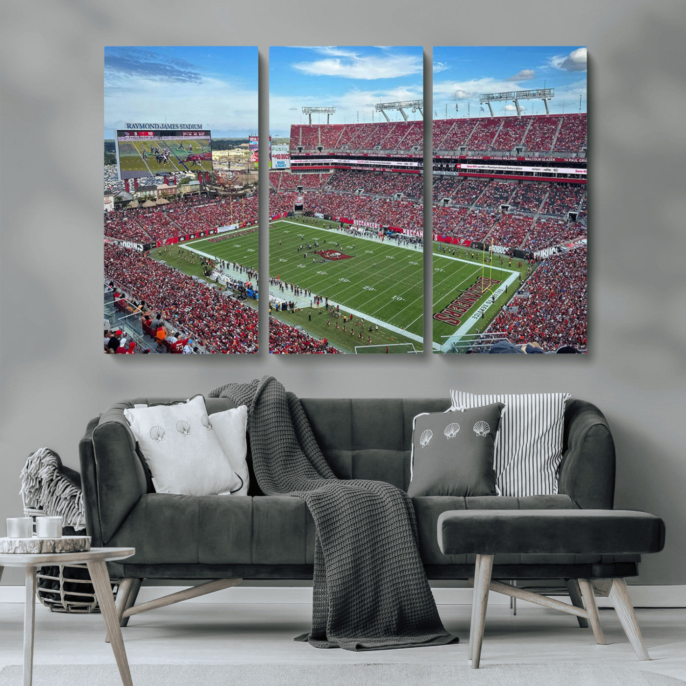 MGV-CV-48X32-3P - Florida Tampa Raymond James Stadium Wall Art Canvas Print - NFL Football Stadium Print Canvas