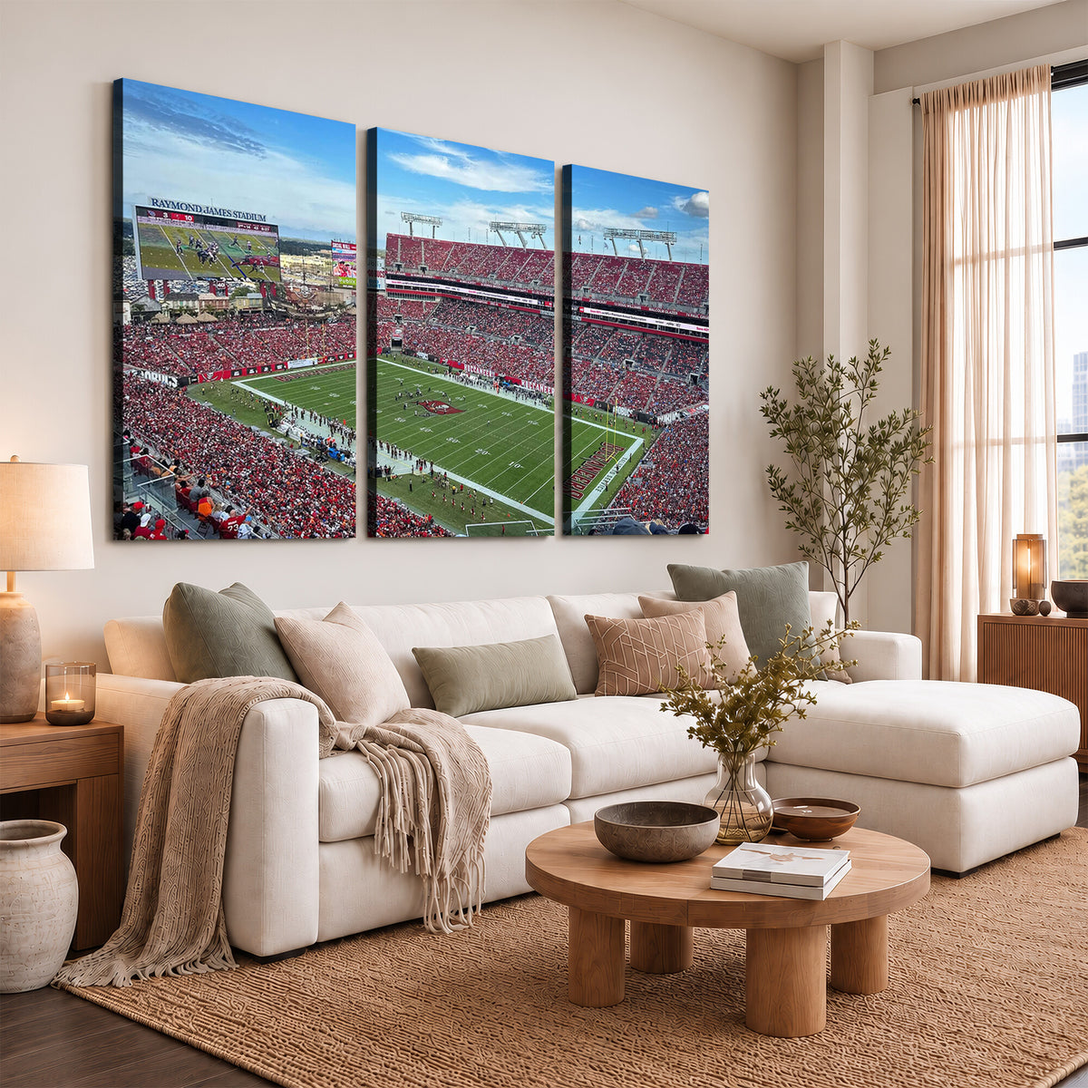 52828-MGV-CV-36X24 - Florida Tampa Raymond James Stadium Wall Art Canvas Print - NFL Football Stadium Print Canvas