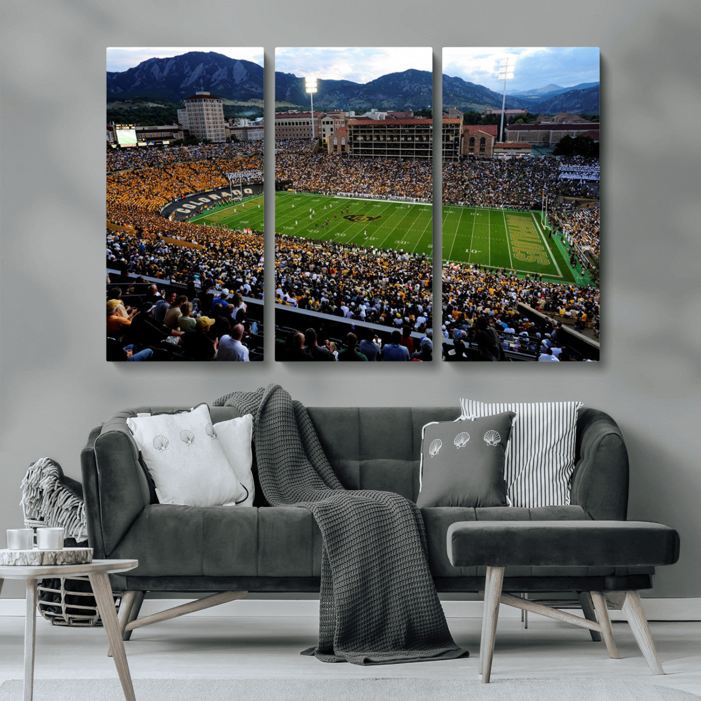 MGV-CV-48X32-3P - Colorado Buffaloes Canvas Print - Boulder Folsom Field Stadium Wall Art Canvas Print, Football Print