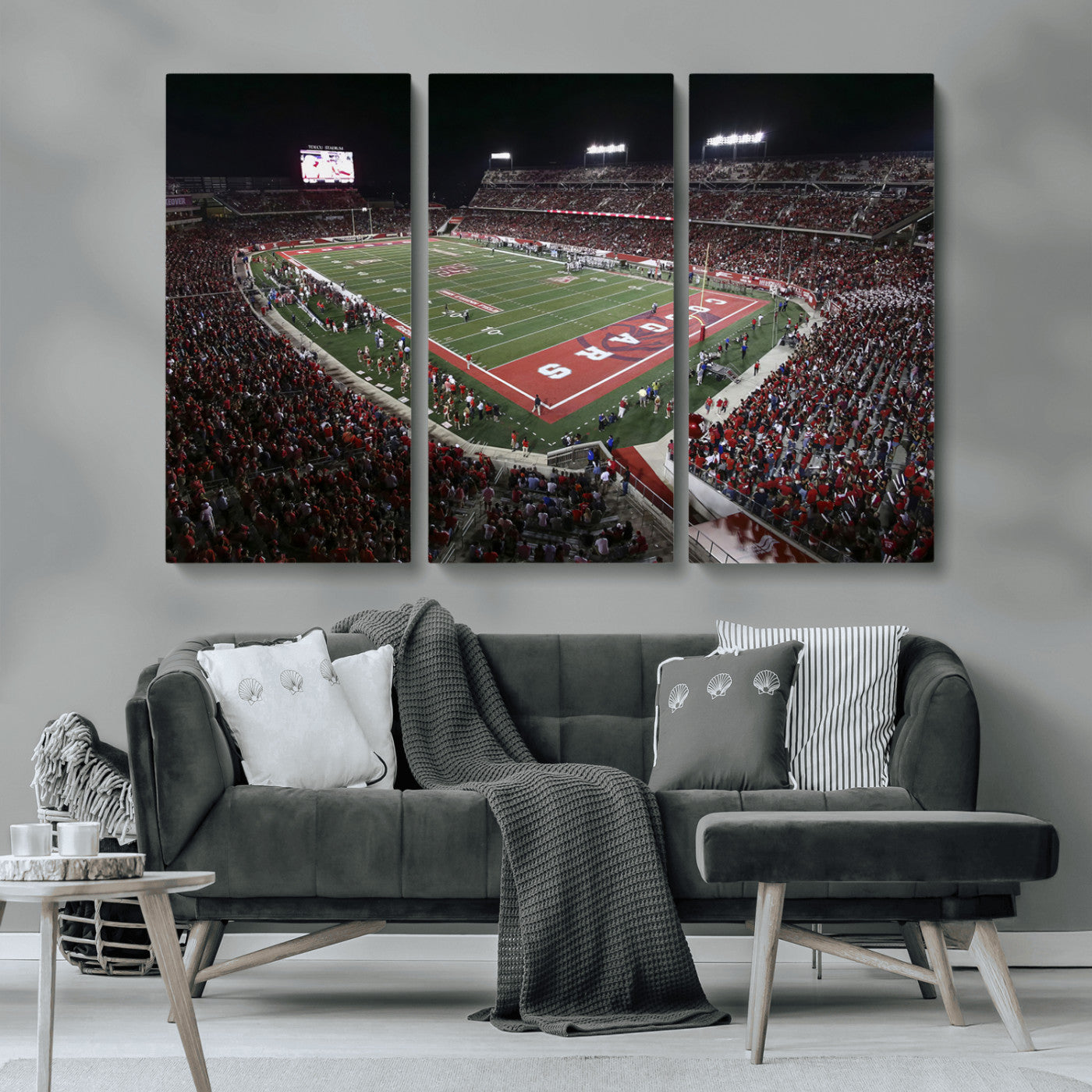 MGV-CV-48X32-3P - Houston Cougars Football Team Print - Houston TDECU Stadium Wall Art Canvas Print
