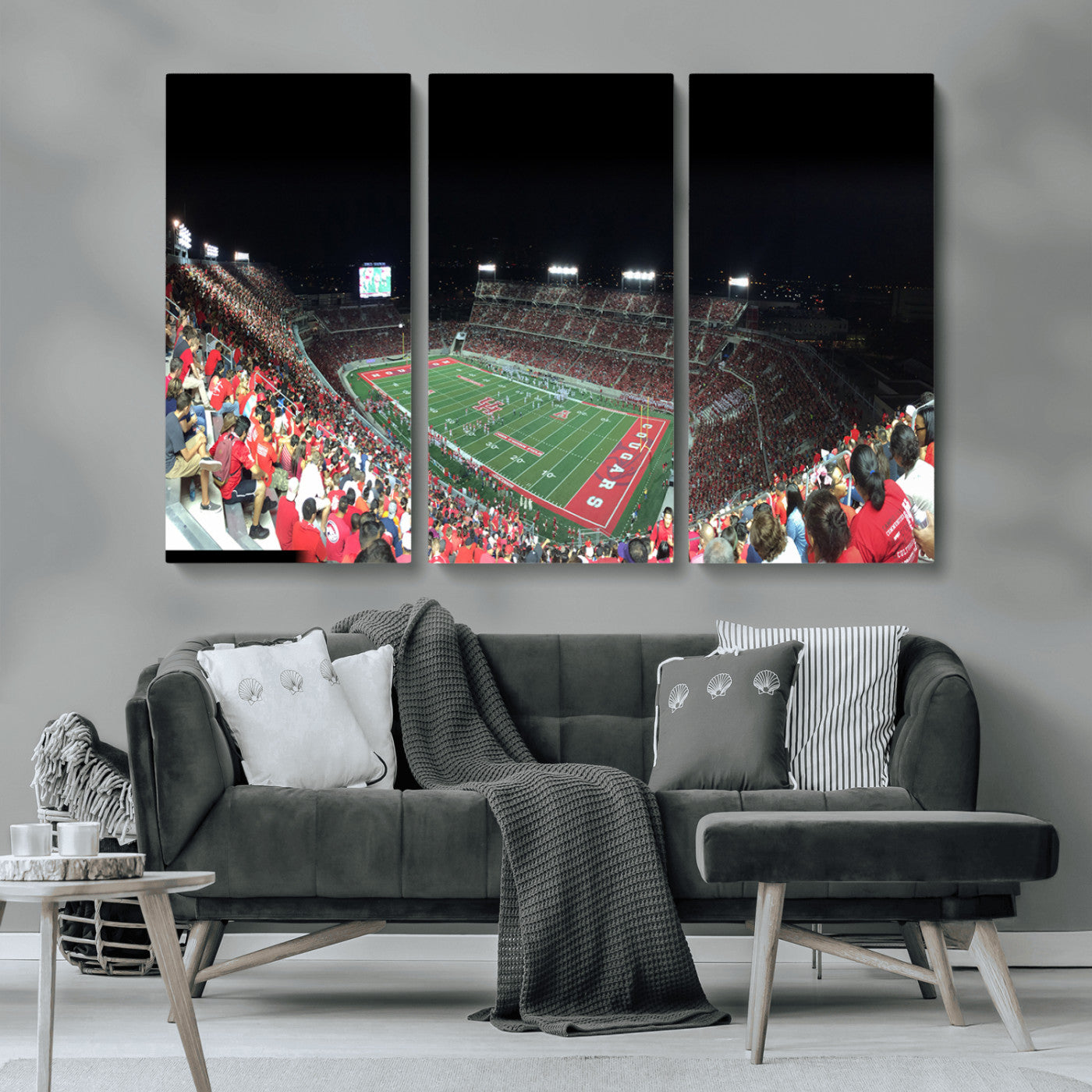 MGV-CV-48X32-3P - Houston Cougars Football Team Print - Houston TDECU Stadium Wall Art Canvas Print