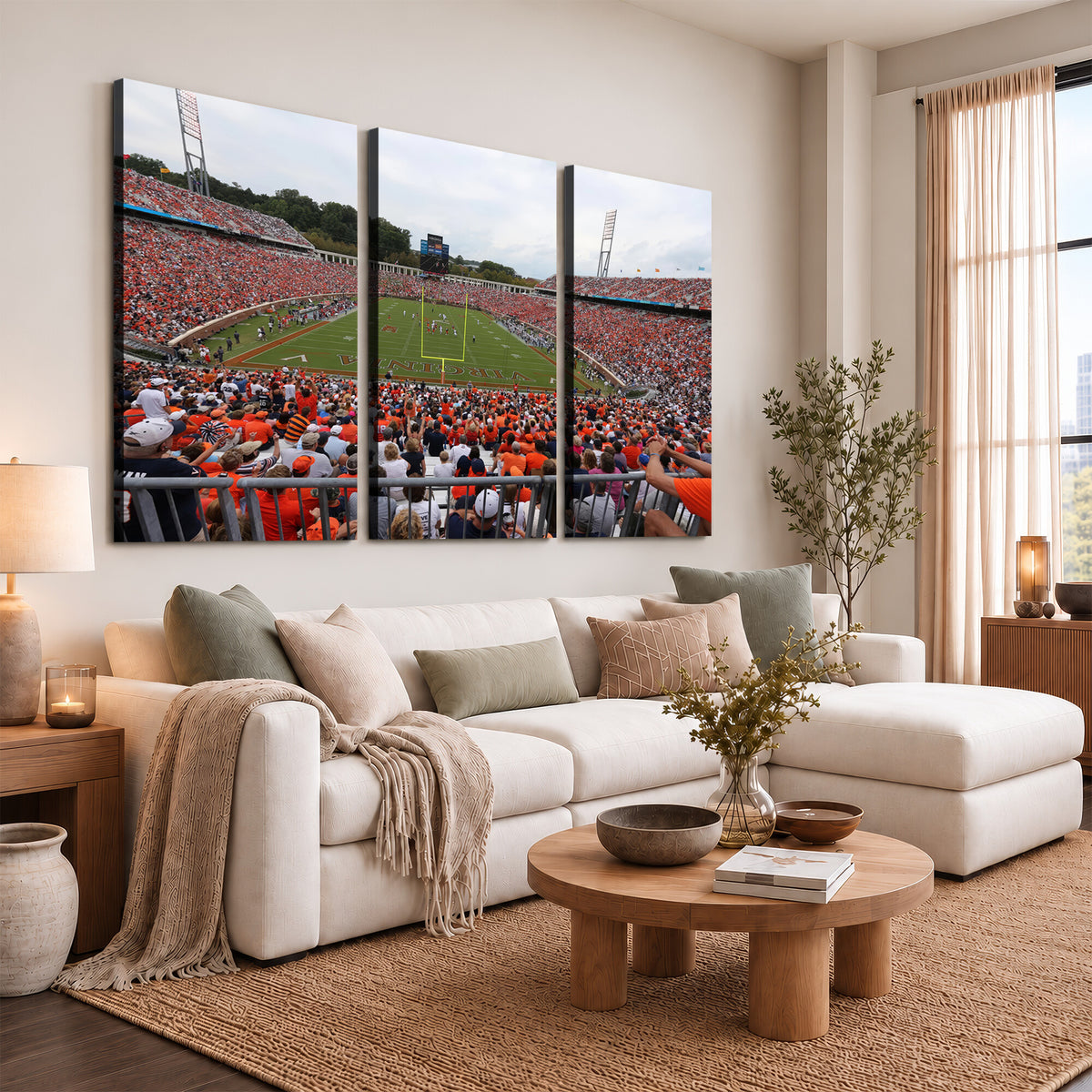 63606-MGV-CV-36X24 - Virginia Cavaliers Football Team Print, Charlottesville, Extra Large Game Room Wall Decor