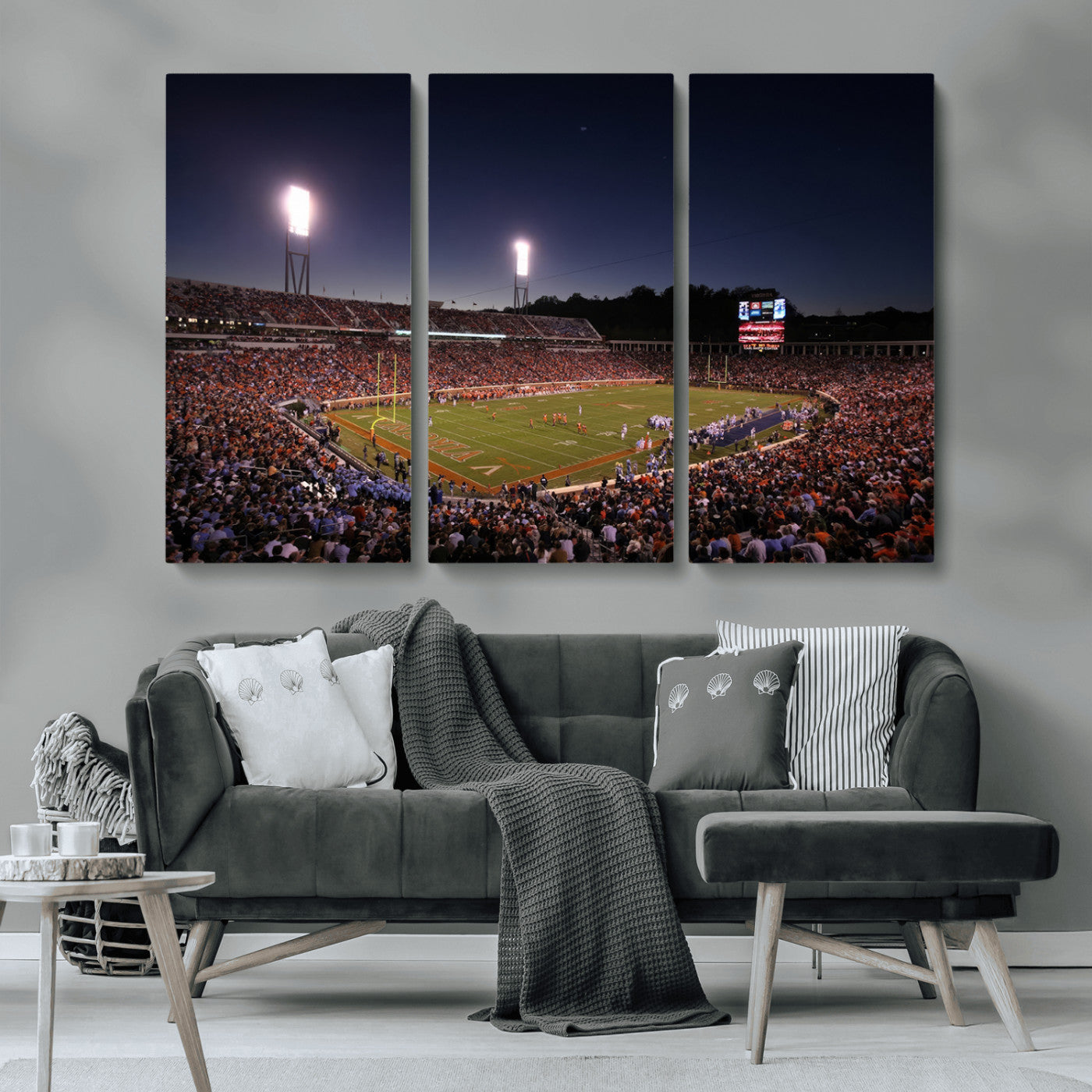 MGV-CV-48X32-3P - Virginia Cavaliers Football Team Print - Charlottesville Scott Stadium Canvas Print Wall Art