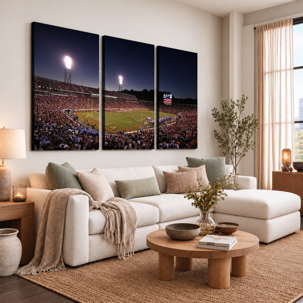 69378-MGV-CV-36X24 - Virginia Cavaliers Football Team Print - Charlottesville Scott Stadium Canvas Print Wall Art
