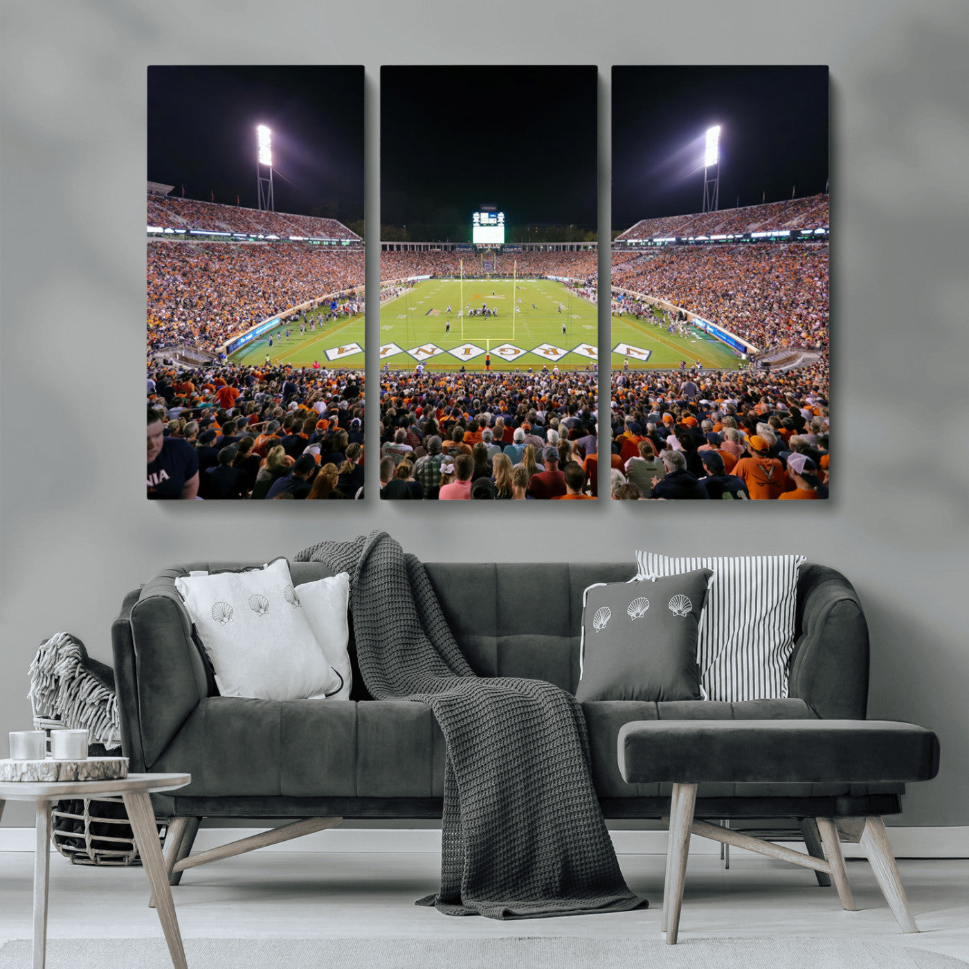 MGV-CV-48X32-3P - Virginia Cavaliers Football Team Print - Charlottesville Scott Stadium Wall Art Canvas Print