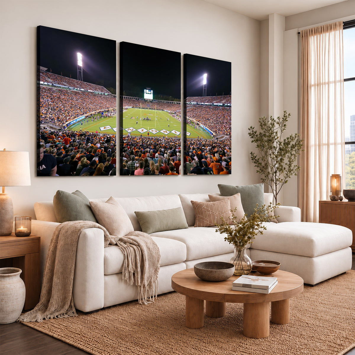 98441-MGV-CV-36X24 - Virginia Cavaliers Football Team Print - Charlottesville Scott Stadium Wall Art Canvas Print