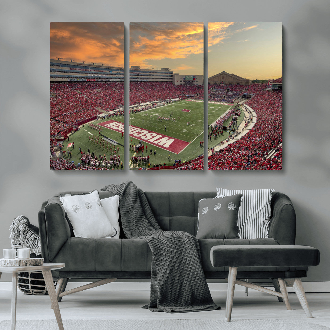 41472-MGV-CV-36X24-Camp Randall Stadium Wisconsin Badgers Large Wall Art Canvas Print | College Football Stadium Wall