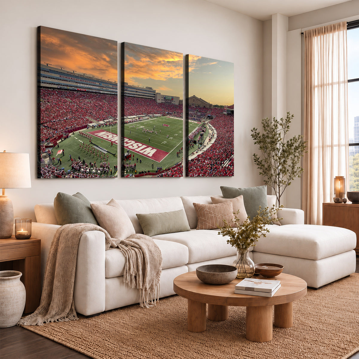 41472-MGV-CV-36X24 - Camp Randall Stadium Wisconsin Badgers Large Wall Art Canvas Print | College Football Stadium Wall