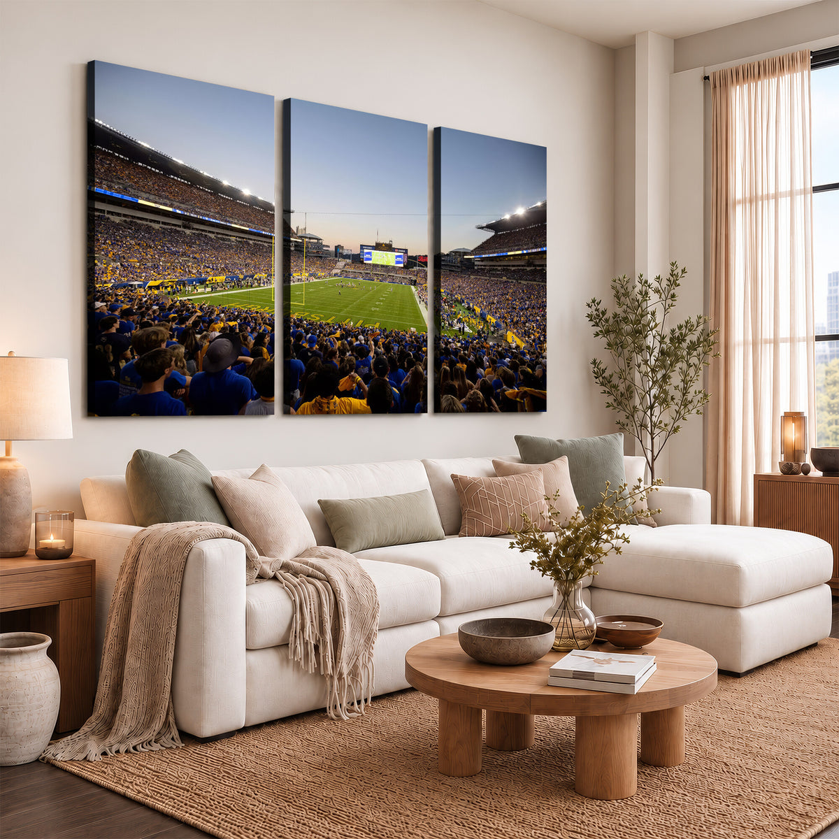 41853-MGV-CV-36X24 - Pittsburgh Panthers Football Team Print - Pittsburgh Acrisure Stadium Wall Art Canvas Print