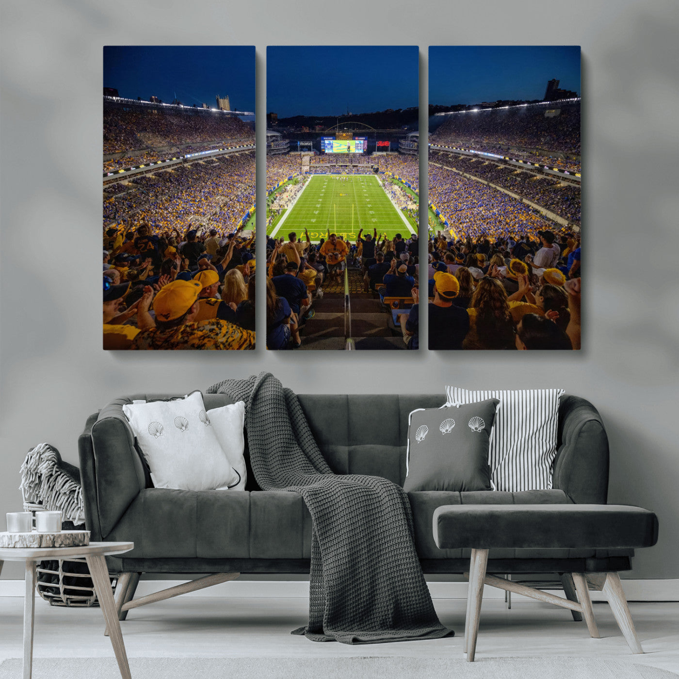 MGV-CV-48X32-3P - Pittsburgh Panthers Football Team Print - Pittsburgh Acrisure Stadium Wall Art Canvas Print