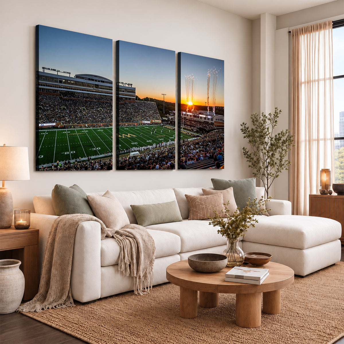 29253-MGV-CV-36X24 - Demon Deacons Football Team Print Canvas- Winston-Salem Allegacy Federal Credit Union Stadium Wall