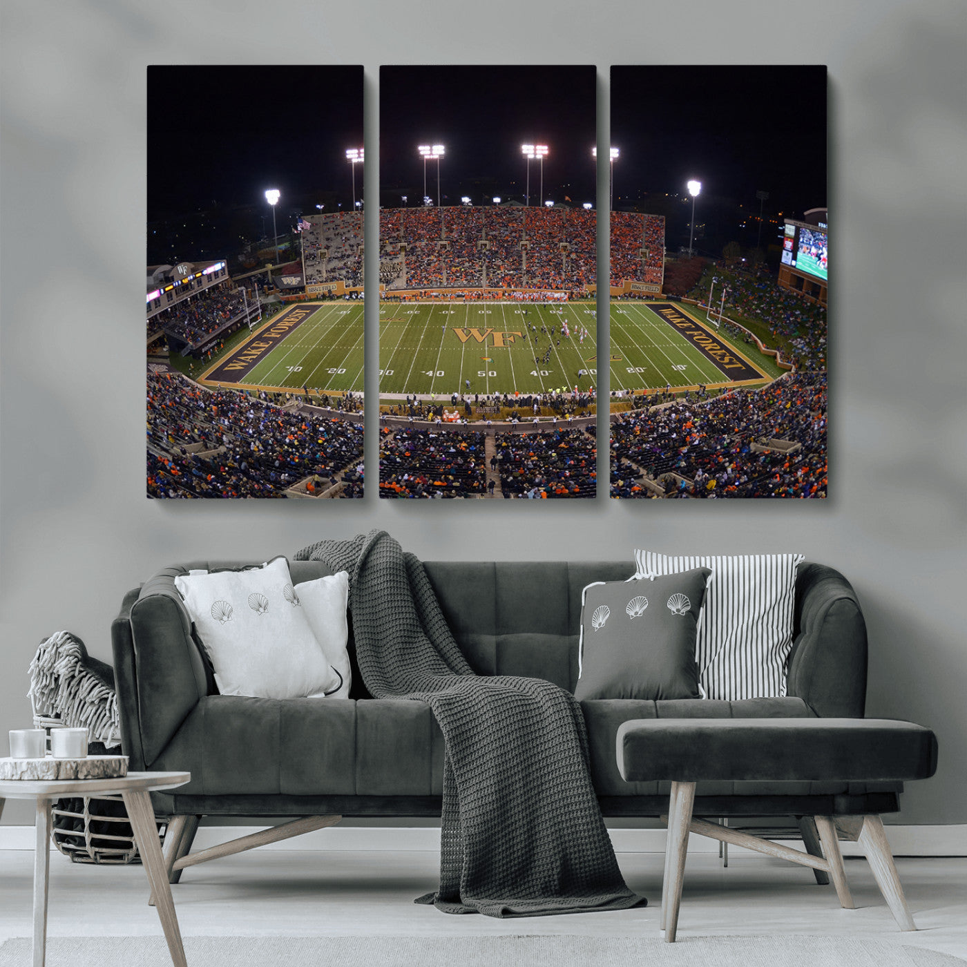 MGV-CV-48X32-3P - Demon Deacons Print Canvas, Football Team Print - Winston-Salem Allegacy Federal Credit Union
