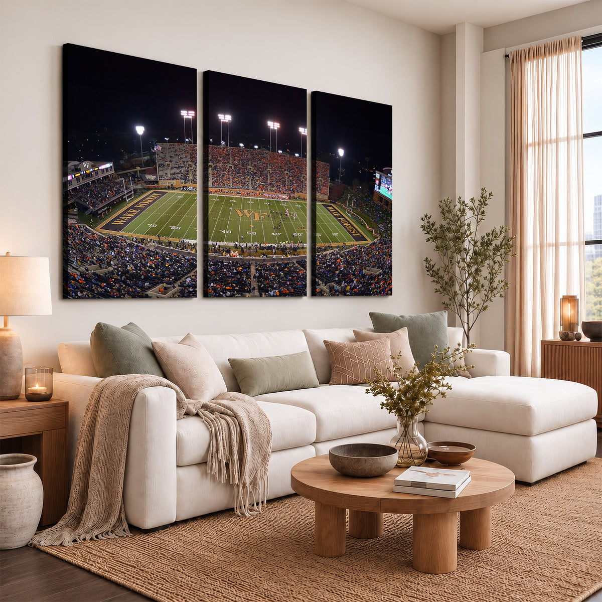 26033-MGV-CV-36X24 - Demon Deacons Print Canvas, Football Team Print