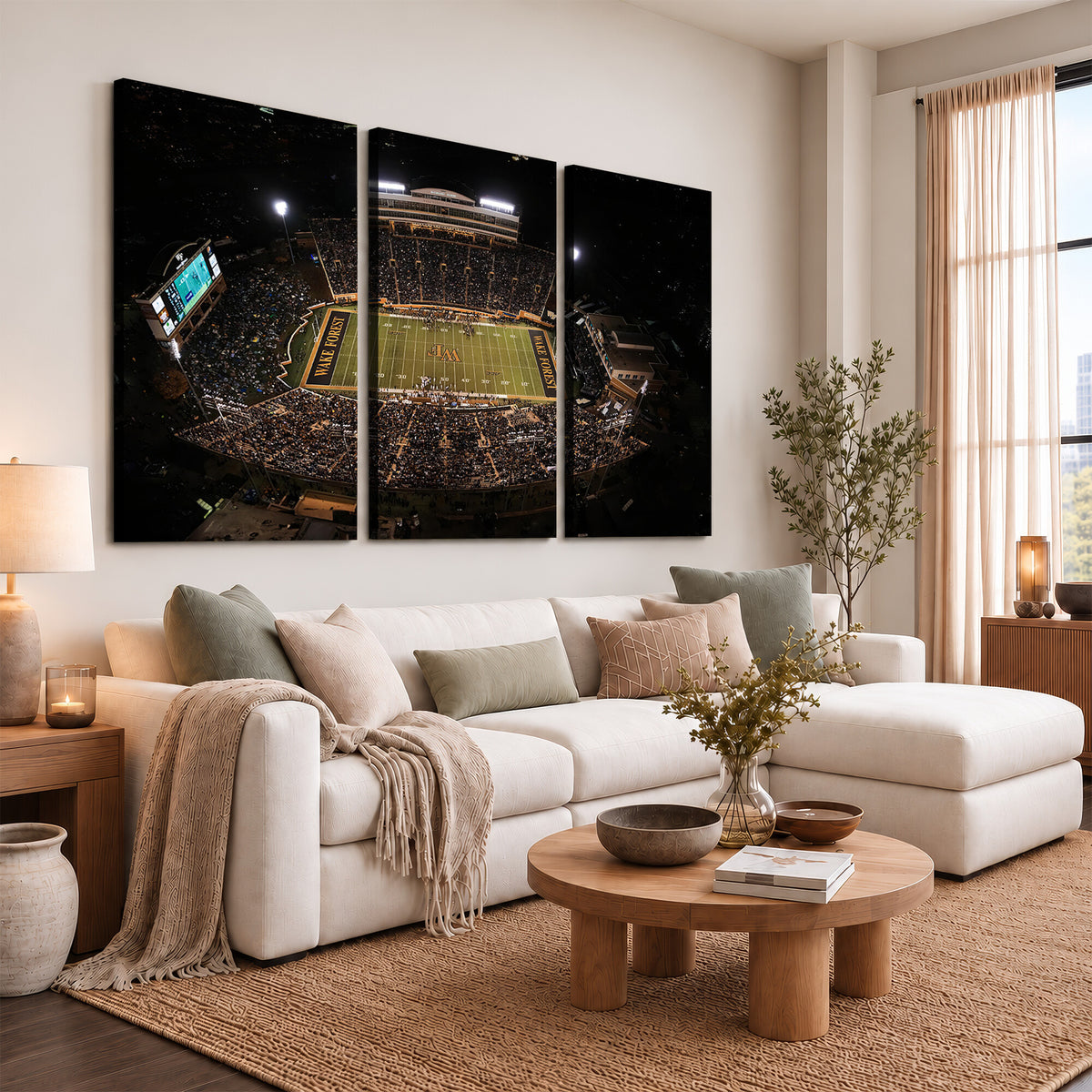 20605-MGV-CV-36X24 - Wake Forest University Demon Deacons Canvas Print, Football Team Wall Art