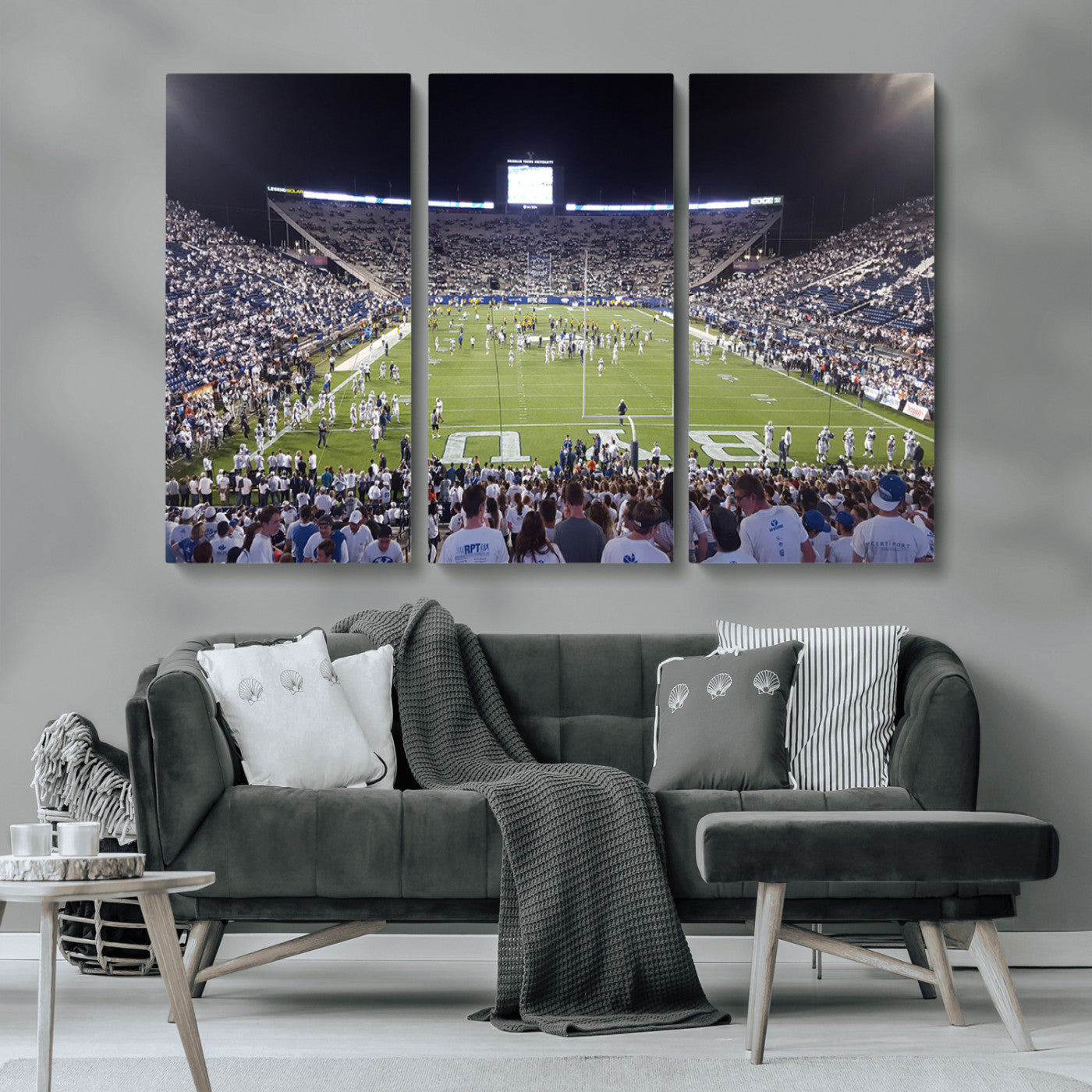MGV-CV-48X32-3P - Brigham Young University Cougars Football Print Canvas - Provo LaVell Edwards Stadium Wall Art