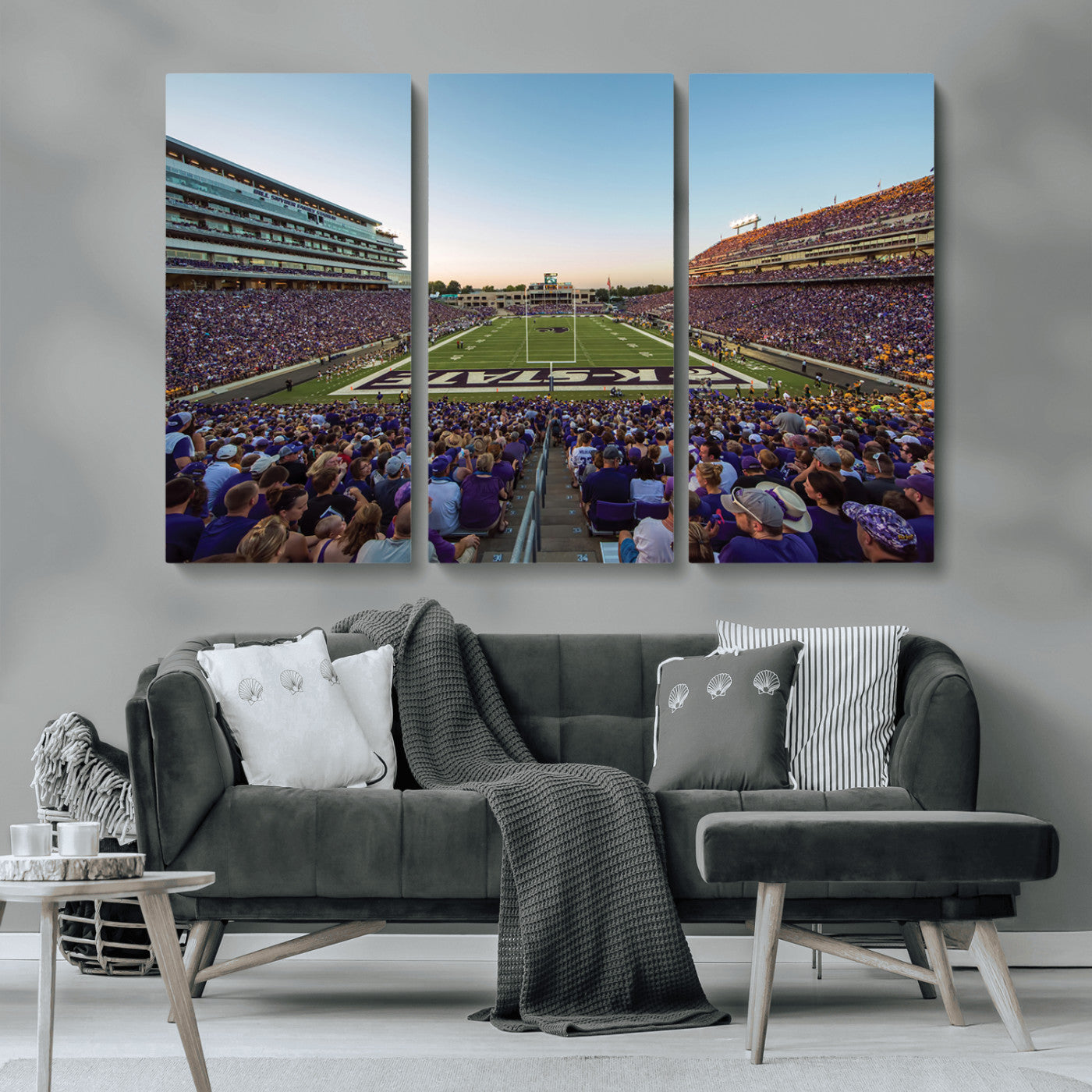 MGV-CV-48X32-3P - Kansas State University Wildcats Football Team Print - Manhattan Bill Snyder Family Football Stadium