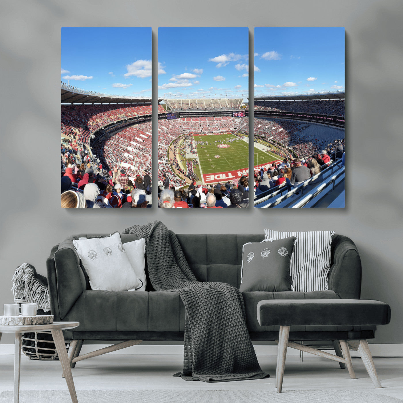 MGV-CV-48X32-3P - University of Alabama Crimson Tide Print Wall Art - Tuscaloosa Bryant-Denny Stadium Wall Art Canvas