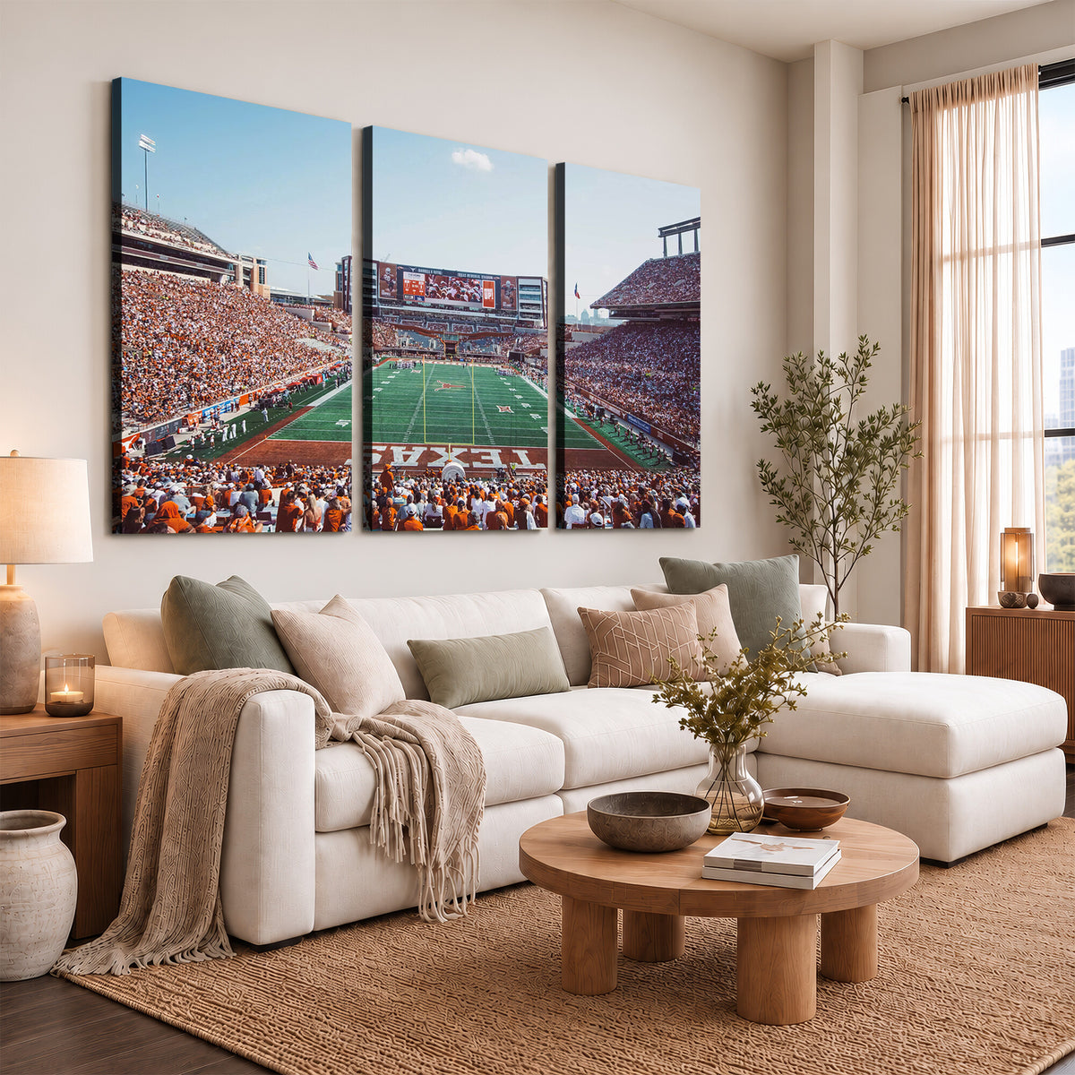14826-MGV-CV-36X24 - Framed Texas Memorial Stadium Canvas, University of Texas Longhorns Football Team Print - Austin