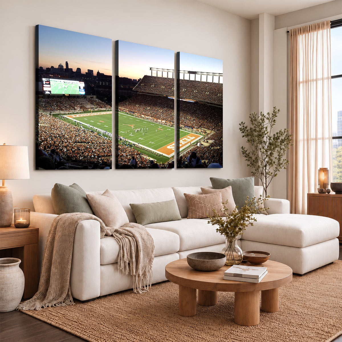 11455-MGV-CV-36X24 - Darrell K Royal-Texas Memorial Stadium Canvas Wall Art - Texas Longhorns Football Match