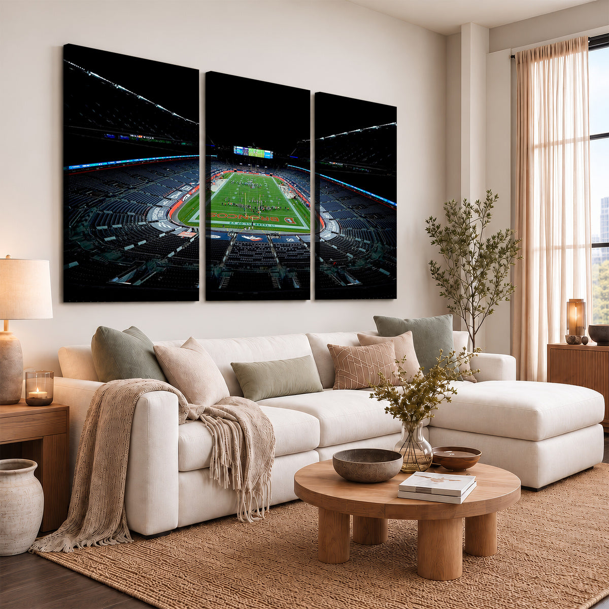 14797-MGV-CV-36X24 - Denver Broncos Football Team Print Canvas- Denver Empower Field at Mile High Stadium Wall Art Canvas