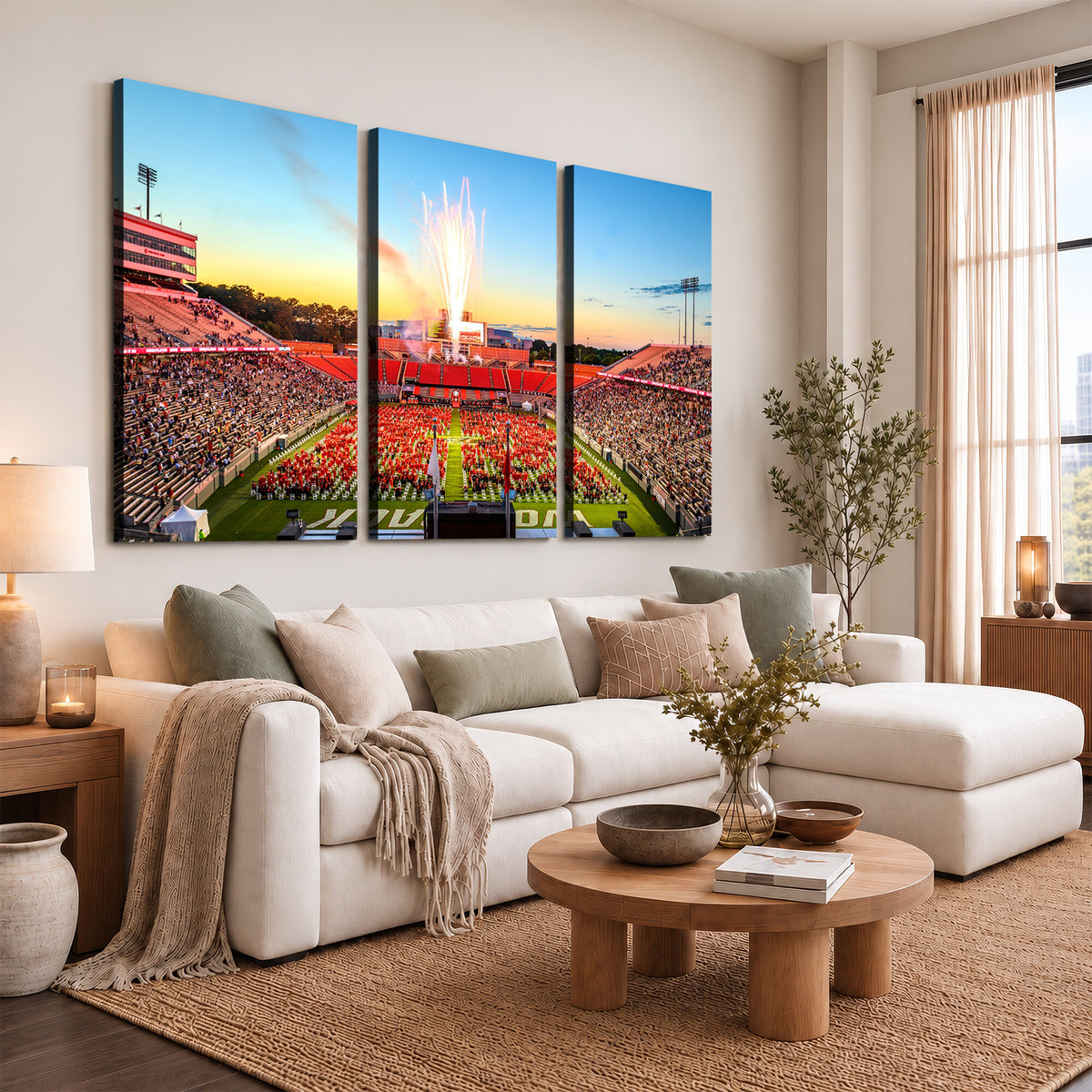18017-MGV-CV-36X24 - North Carolina State University Canvas Print, Wolfpack Football Team Print