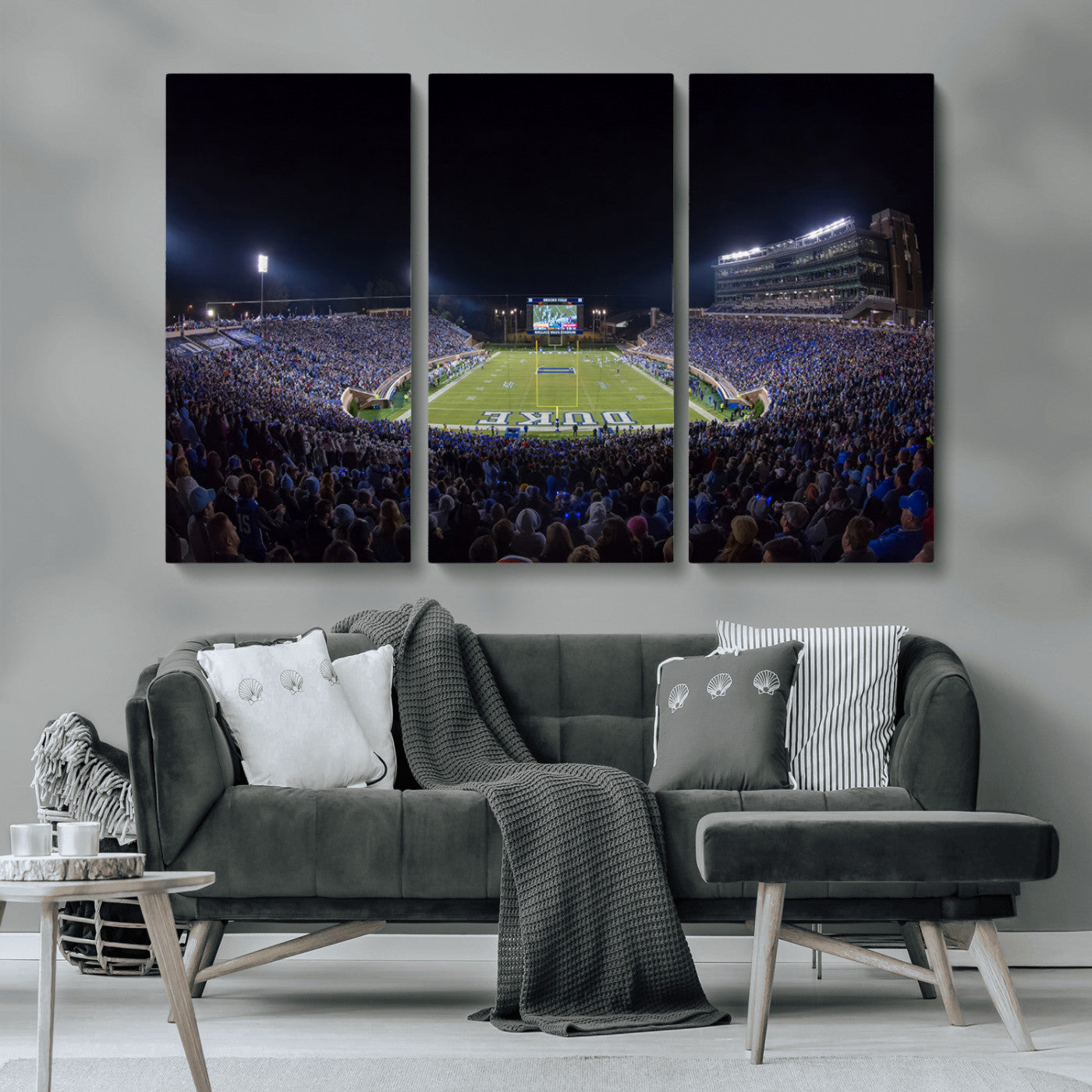 MGV-CV-48X32-3P - Duke University Blue Devils Football Team Print - Durham Wallace Wade Stadium Wall Art Canvas Print