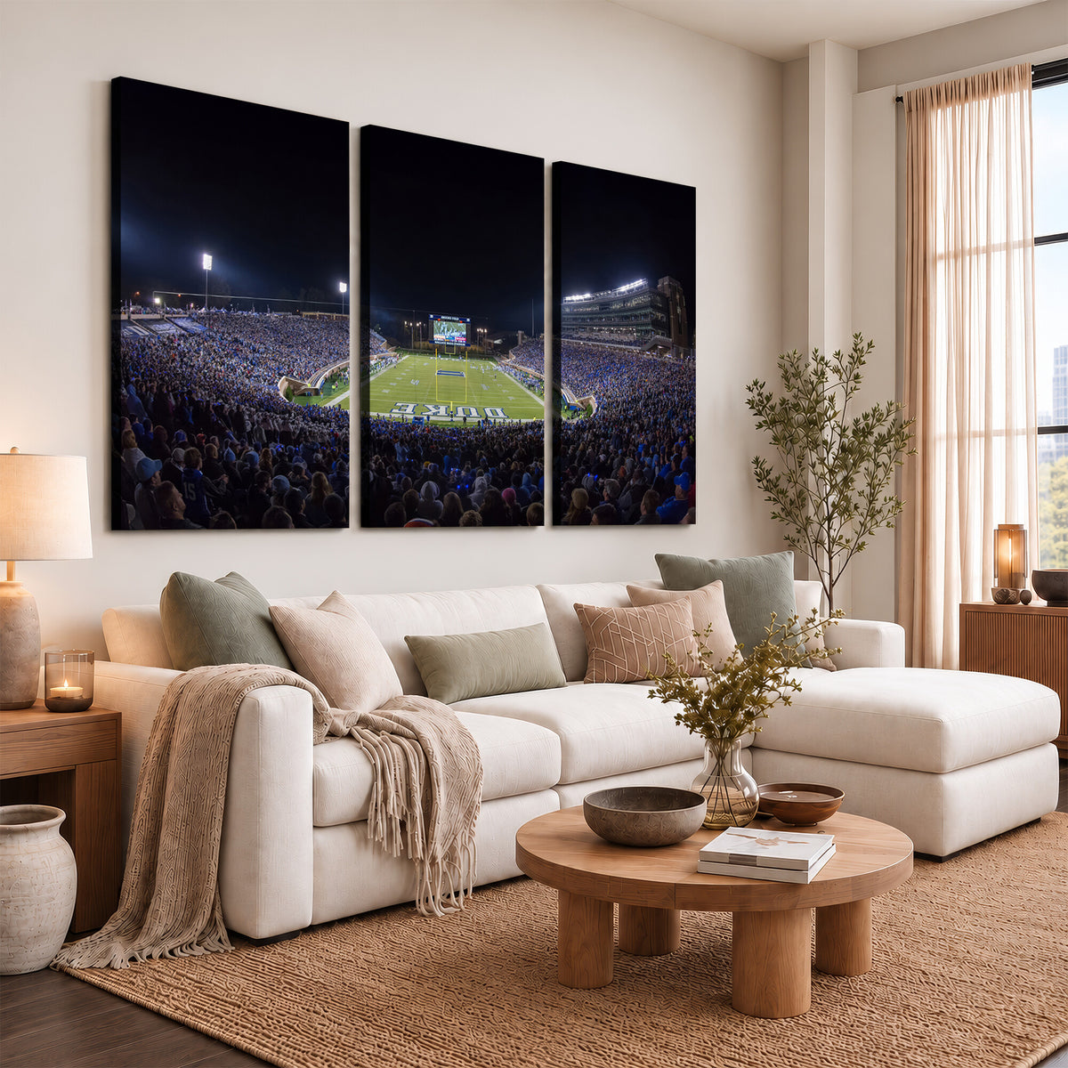 21070-MGV-CV-36X24 - Duke University Blue Devils Football Team Print - Durham Wallace Wade Stadium Wall Art Canvas Print