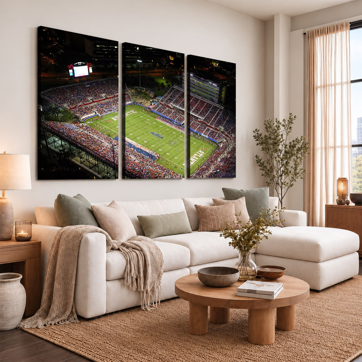 12682-MGV-CV-36X24 - Florida Atlantic University Owls Canvas Print, Football Team Print - Boca Raton FAU Stadium Wall Art