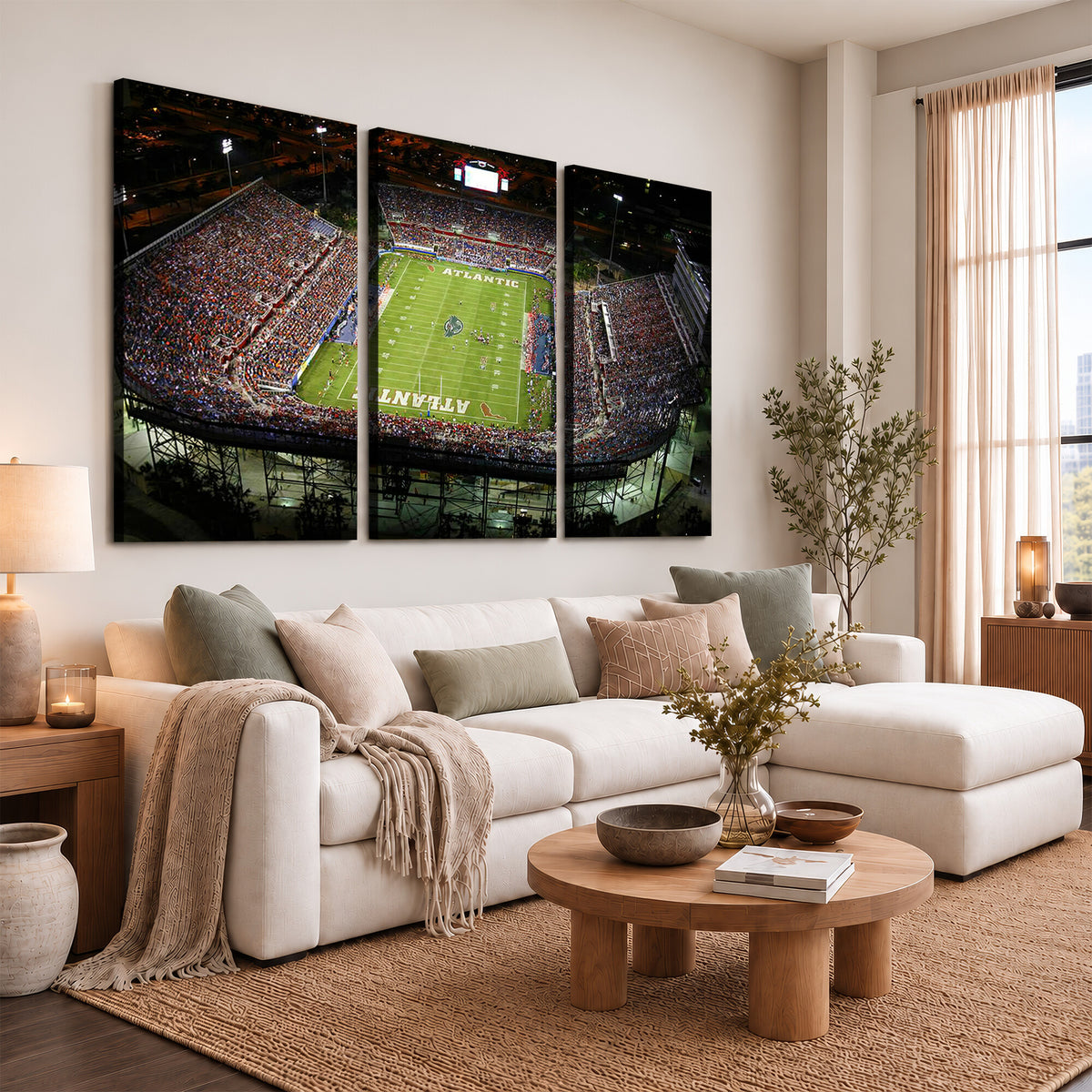 72354-MGV-CV-36X24 - Florida Atlantic University Owls Football Team Print - Boca Raton FAU Stadium Wall Art Canvas Print