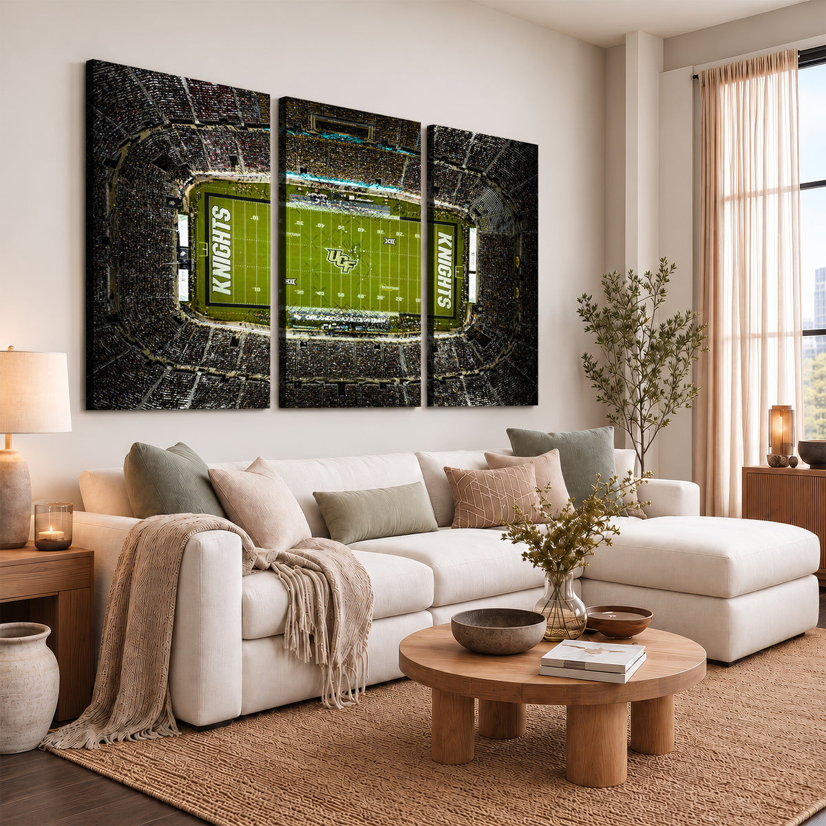 58050-MGV-CV-36X24 - UCF Knights Football Team Print - Orlando FBC Mortgage Stadium Wall Art, UCF Knights Canvas Print