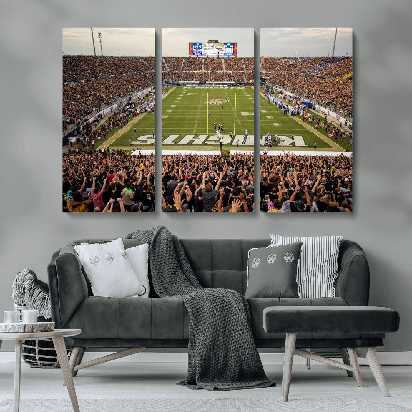 MGV-CV-48X32-3P - UCF Knights Football Team Print - Orlando FBC Mortgage Stadium Canvas Print