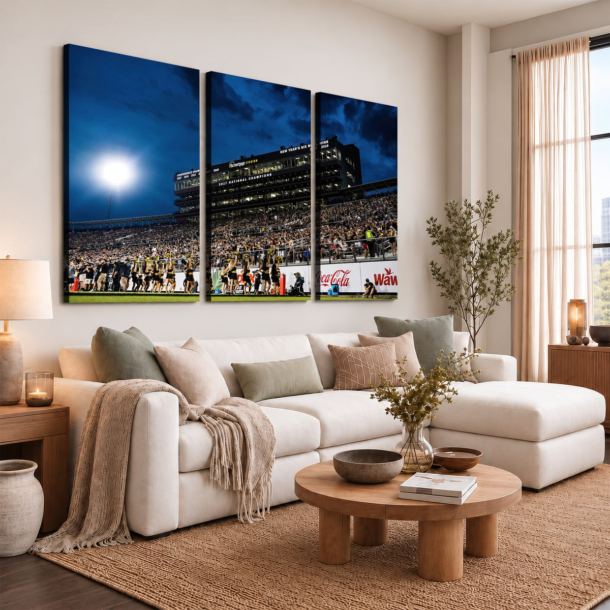 40217-MGV-CV-36X24 - UCF Knights Football Team Print - Orlando FBC Mortgage Stadium Wall Art Canvas Print