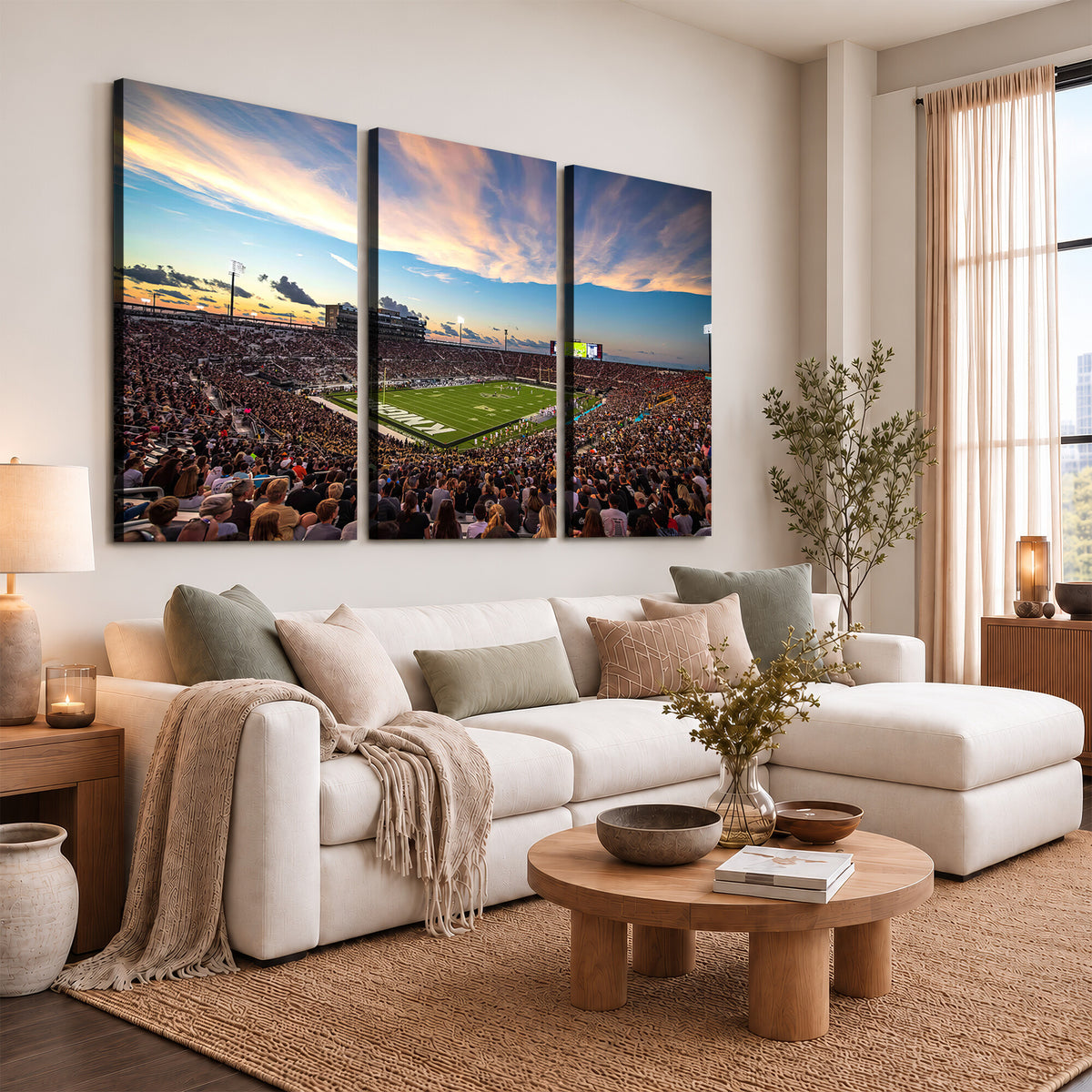 50243-MGV-CV-36X24 - UCF Knights Football Team Print - Orlando FBC Mortgage Stadium Wall Art Canvas Print
