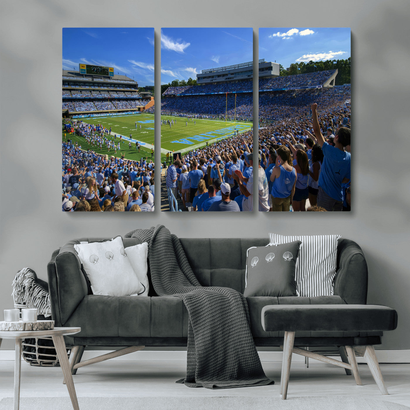 MGV-CV-48X32-3P - University of North Carolina Tar Heels Team Canvas Print - Chapel Hill Kenan Memorial Stadium Wall