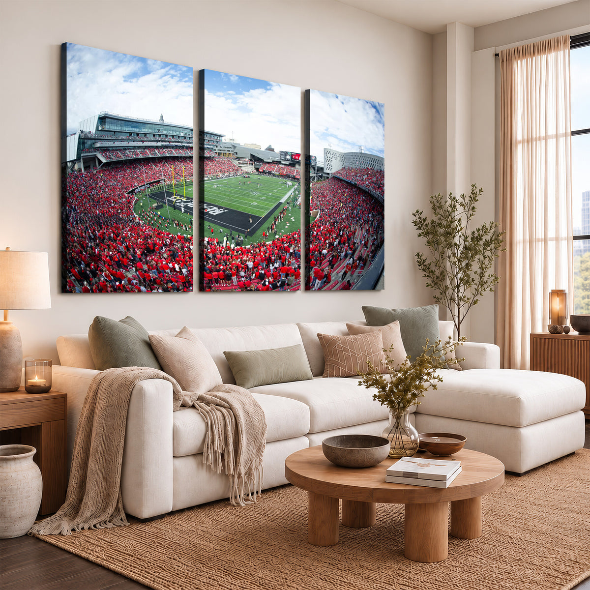 54070-MGV-CV-36X24 - Cincinnati Bearcats Football Team Print - Nippert Stadium Wall Art Canvas Print