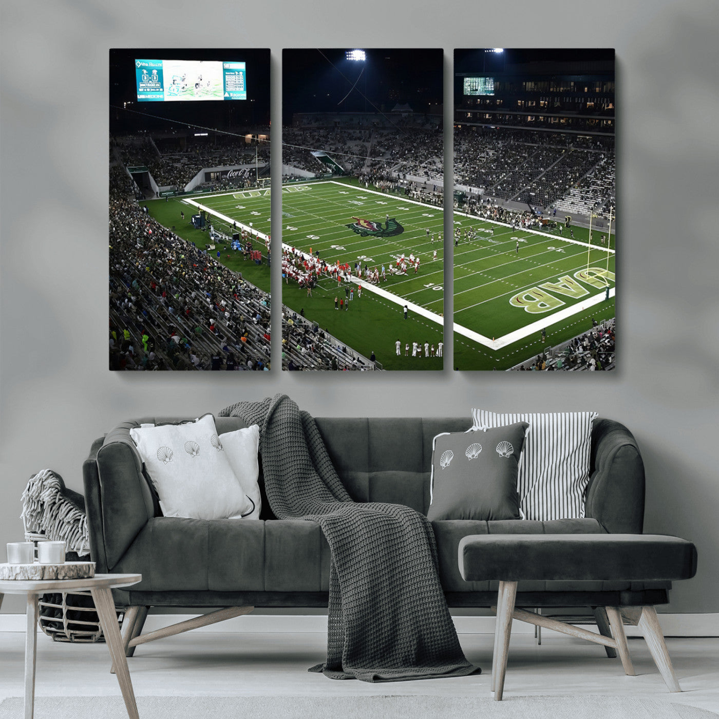MGV-CV-48X32-3P - UAB Blazers Football Team Print - Birmingham Protective Stadium Wall Art Canvas Print