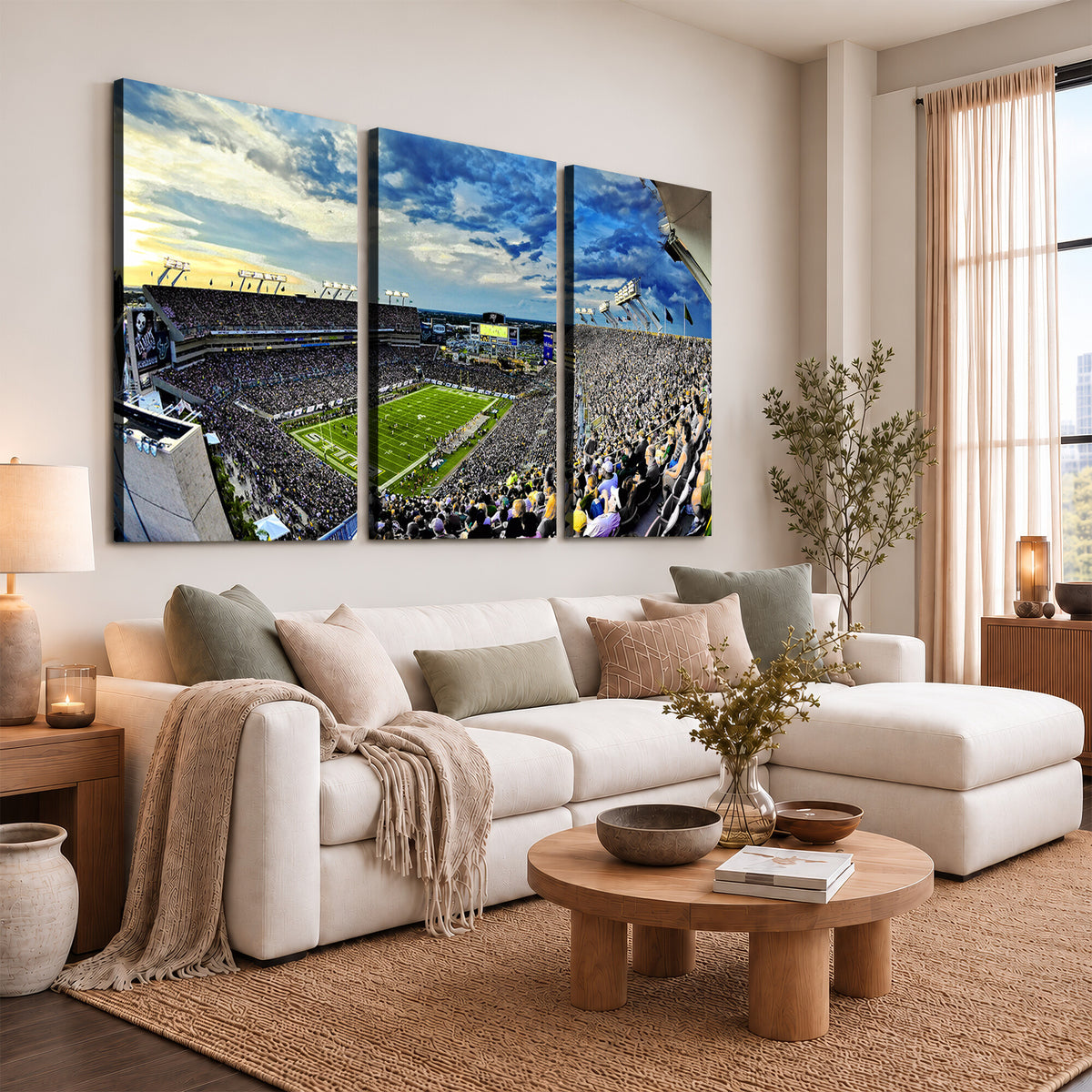 23788-MGV-CV-36X24 - Framed USF Bulls Football Team Print - Tampa Raymond James Stadium Wall Art Canvas Print
