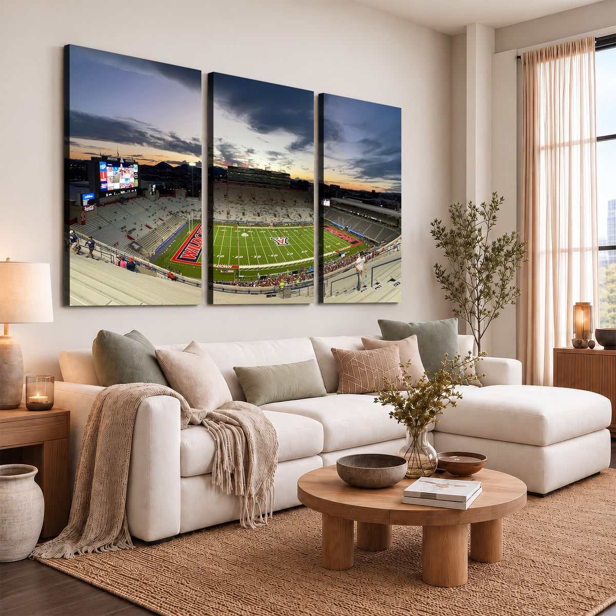 24339-MGV-CV-36X24 - Arizona Wildcats Football Team Print - Tucson Arizona Stadium Wall Art Canvas Print
